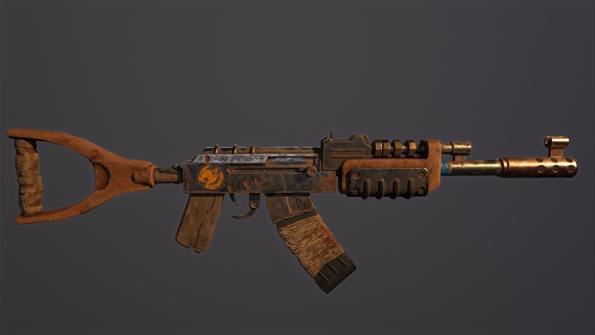 Rust Kalash Low-poly 3D model_8