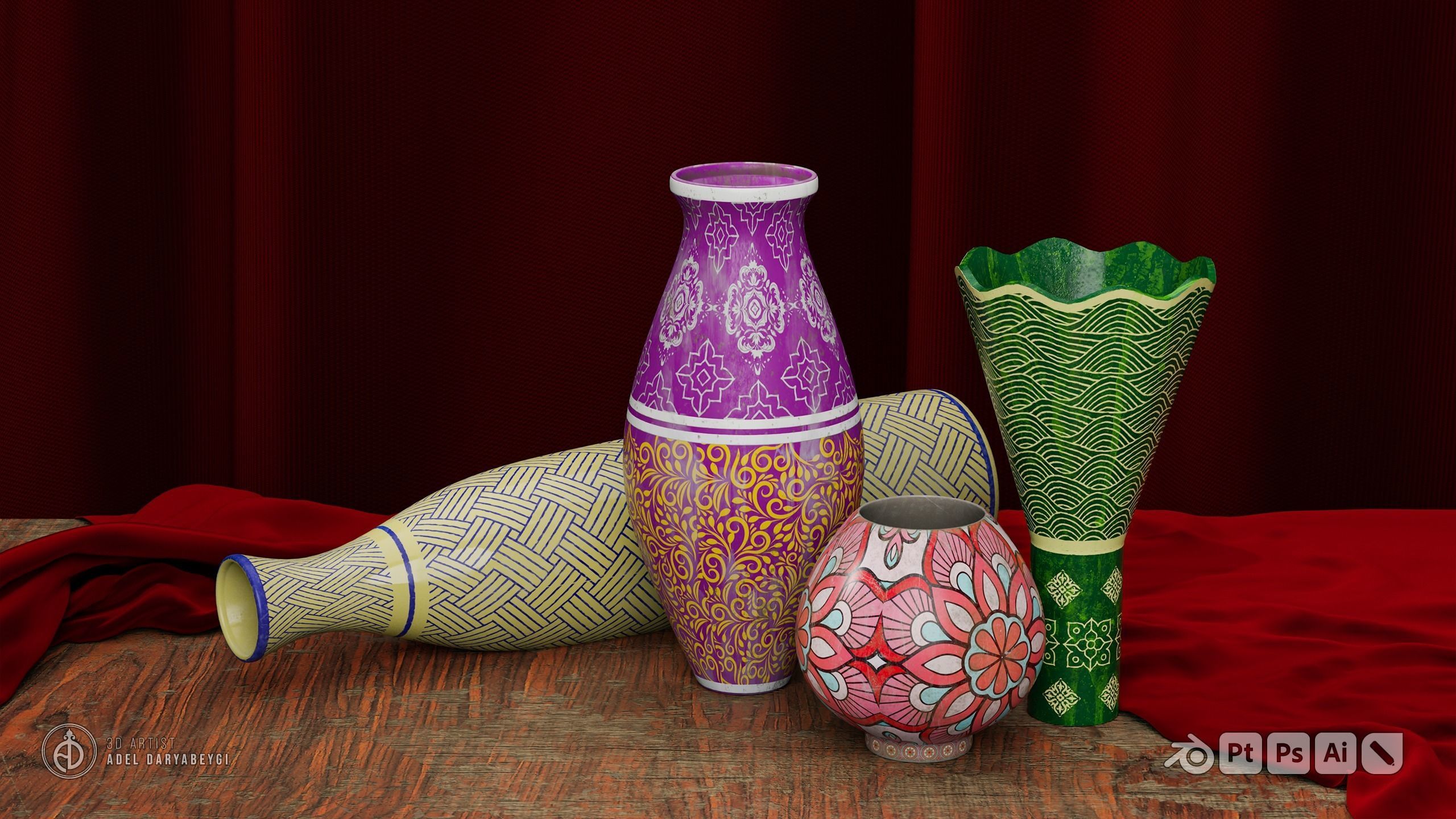 Vase Collection 2 Free 3D model_4