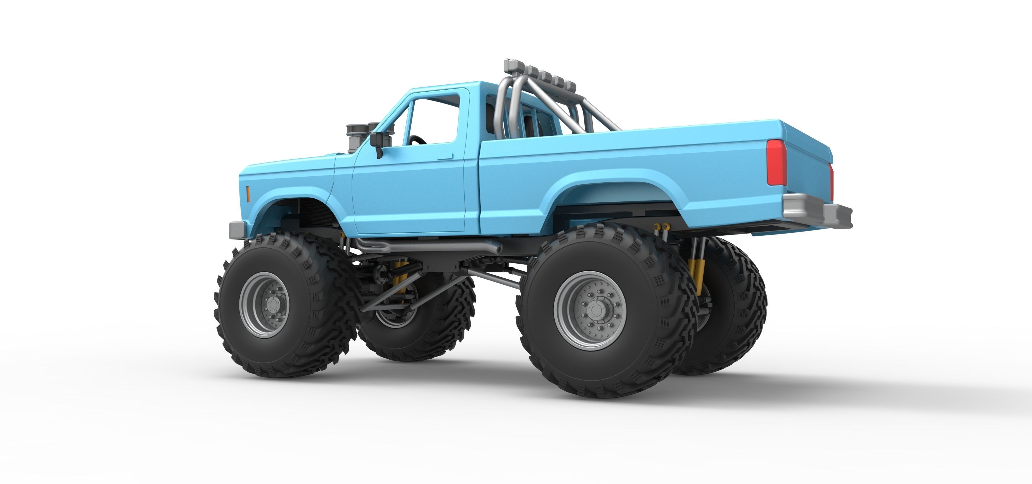 Vintage Monster Truck Scale 1 to 25 3D print model_12