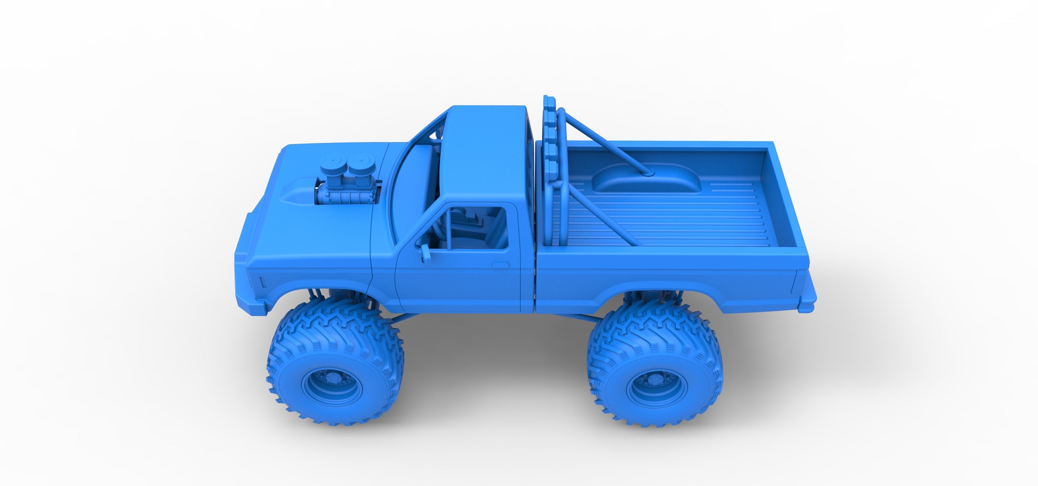 Vintage Monster Truck Scale 1 to 25 3D print model_26