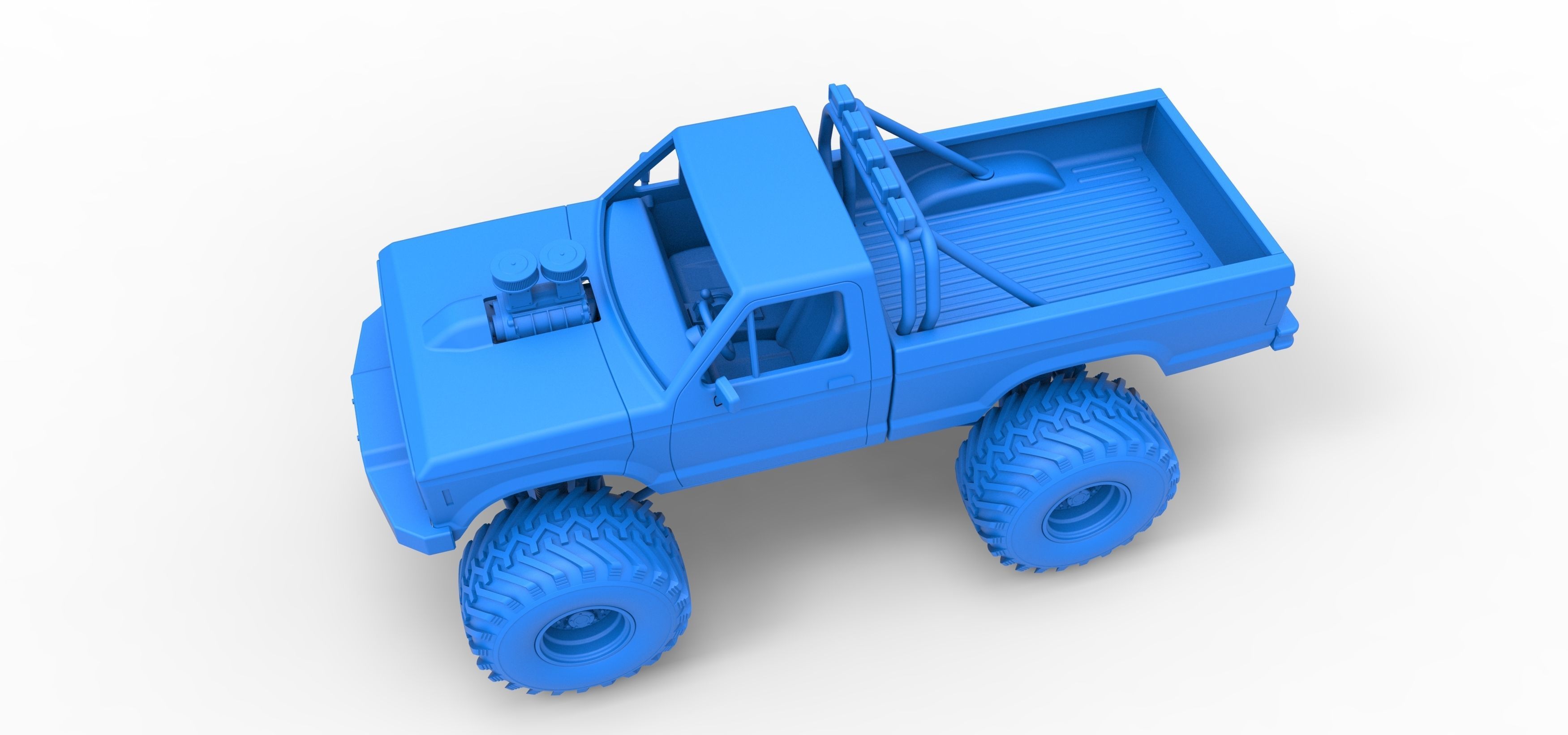 Vintage Monster Truck Scale 1 to 25 3D print model_20