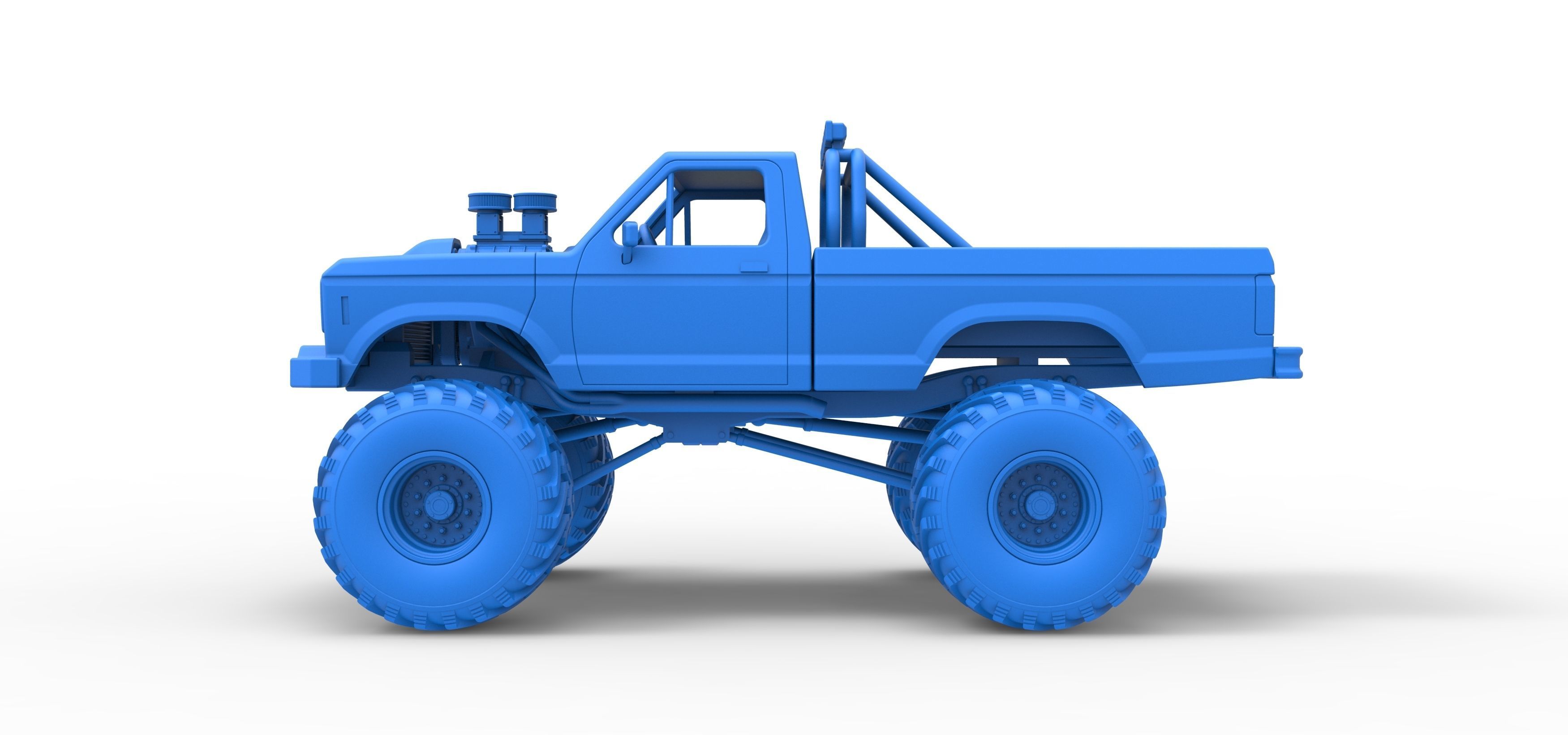 Vintage Monster Truck Scale 1 to 25 3D print model_25