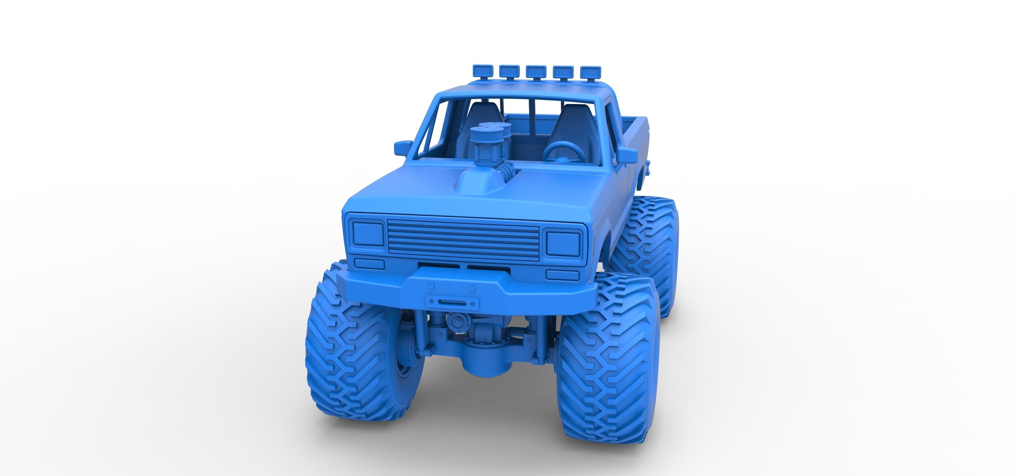 Vintage Monster Truck Scale 1 to 25 3D print model_21