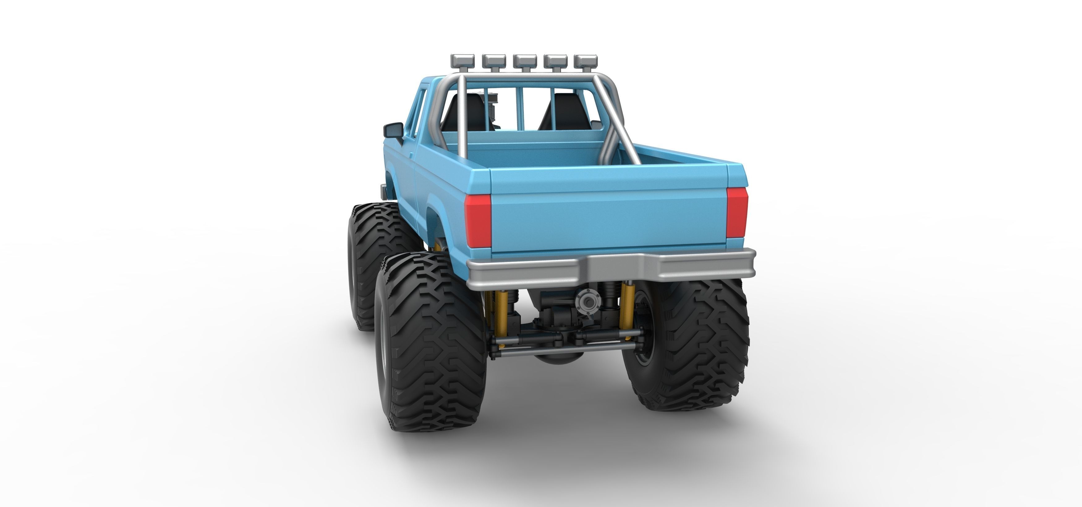Vintage Monster Truck Scale 1 to 25 3D print model_13