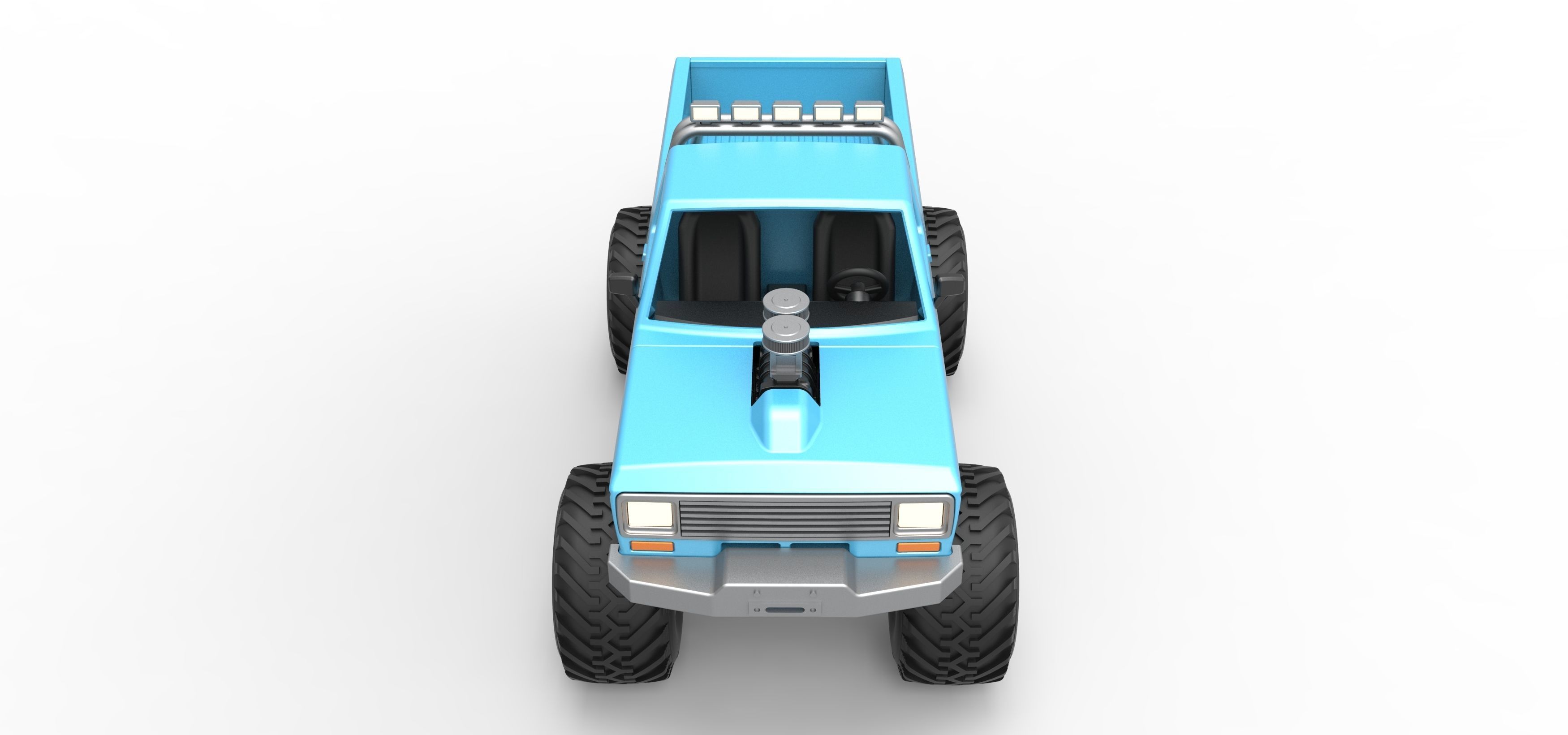 Vintage Monster Truck Scale 1 to 25 3D print model_7