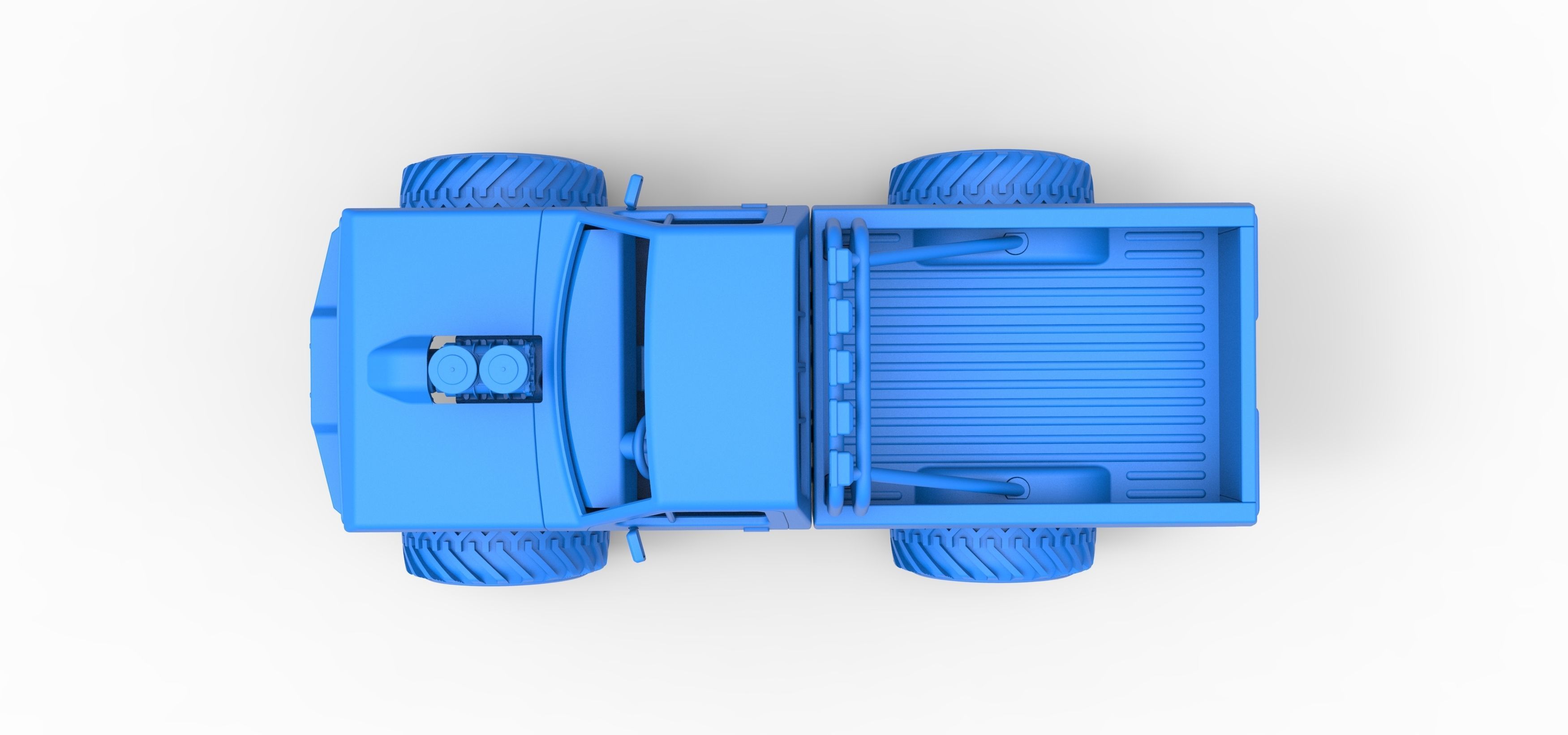 Vintage Monster Truck Scale 1 to 25 3D print model_27