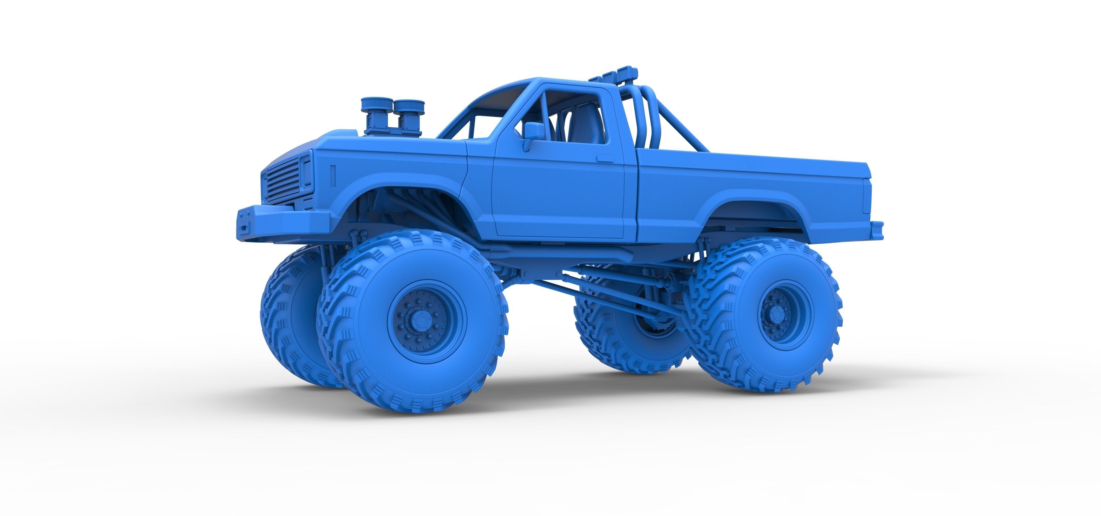 Vintage Monster Truck Scale 1 to 25 3D print model_18