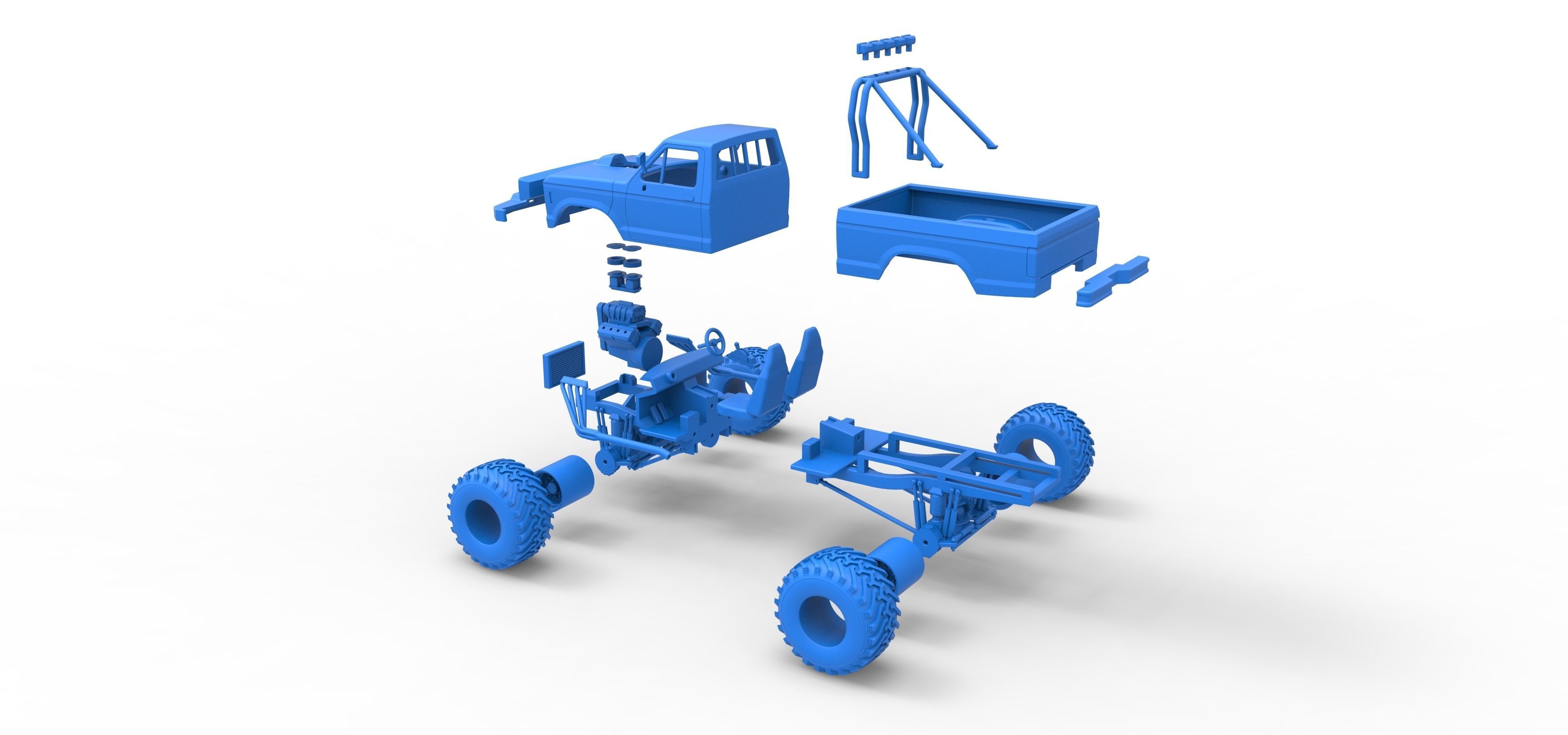 Vintage Monster Truck Scale 1 to 25 3D print model_40