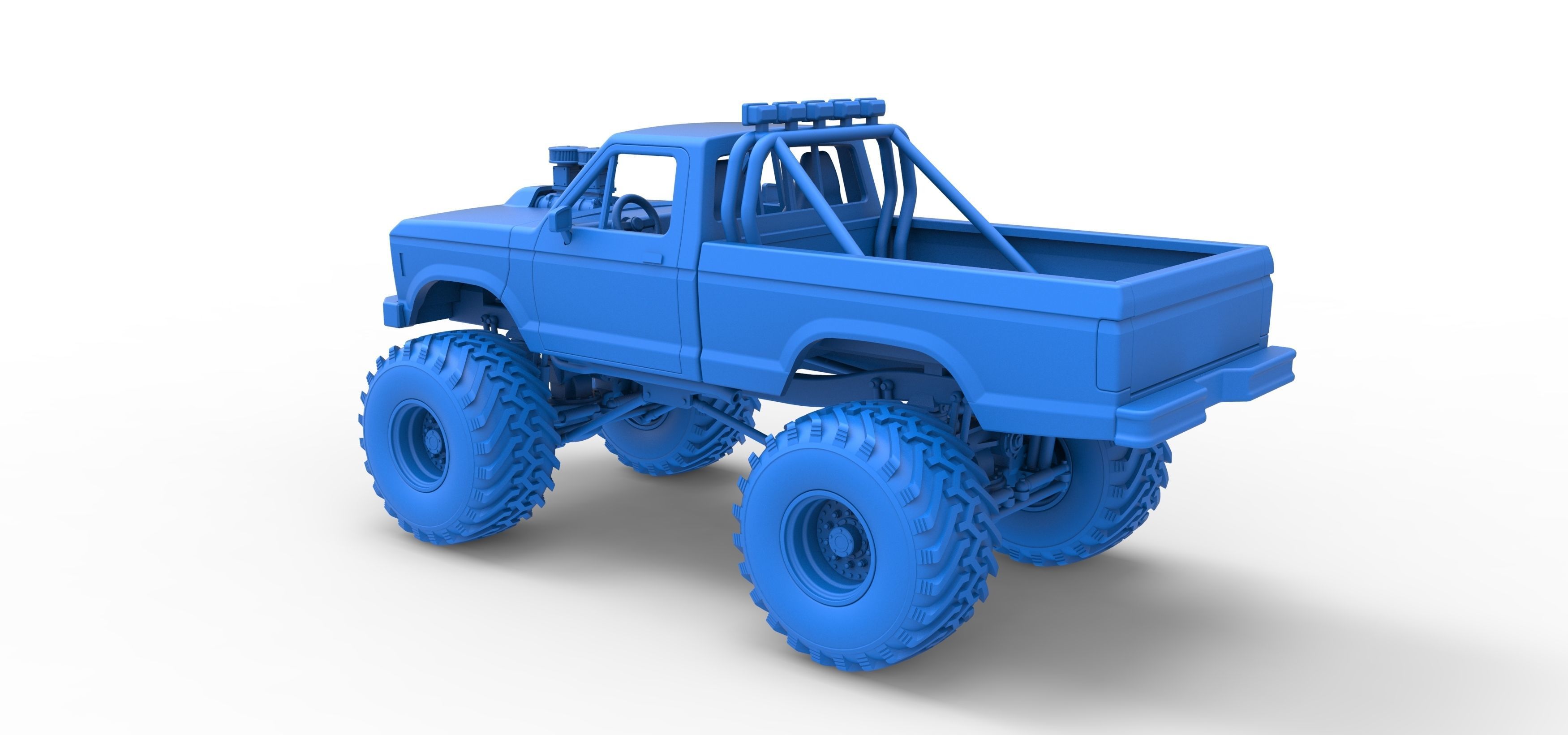 Vintage Monster Truck Scale 1 to 25 3D print model_28