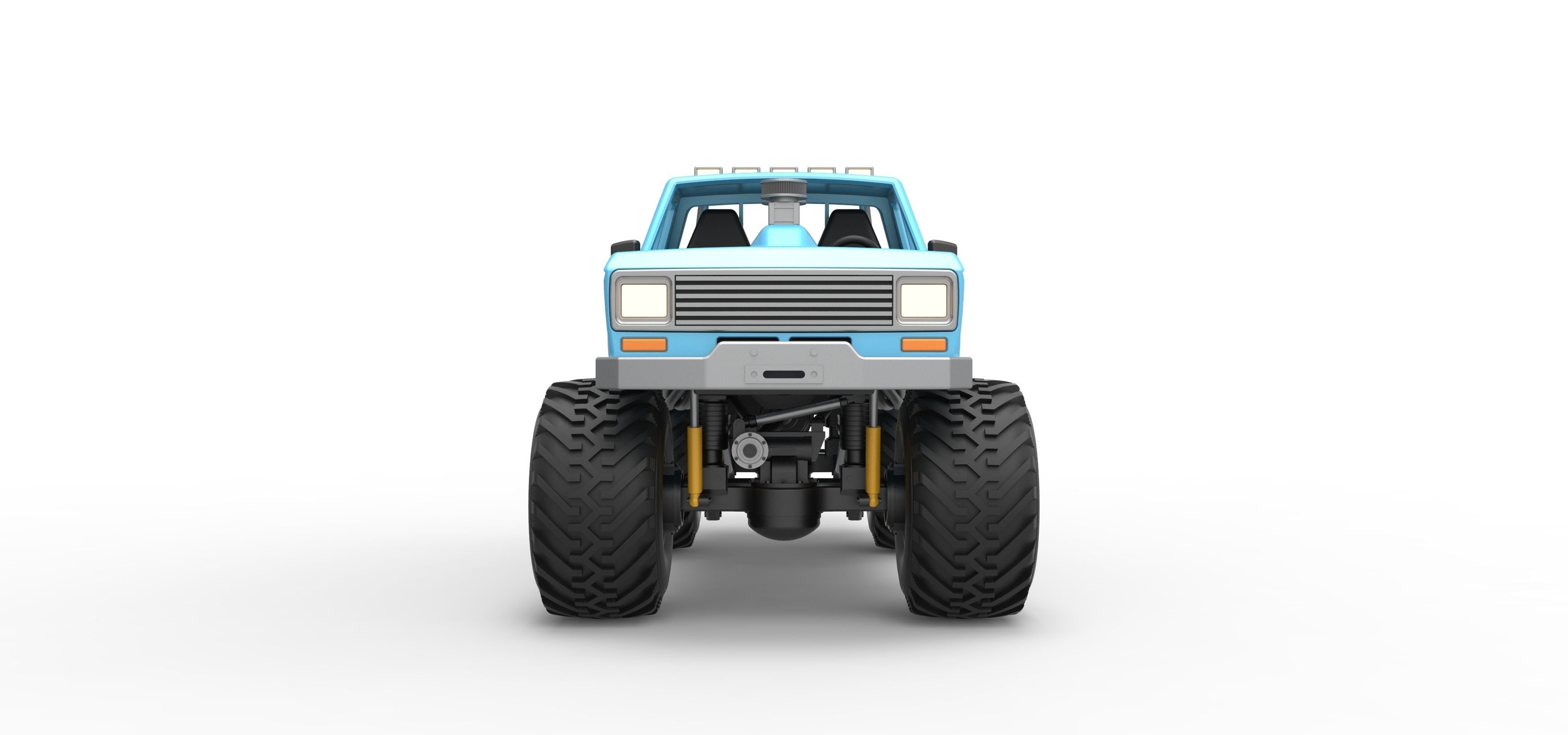 Vintage Monster Truck Scale 1 to 25 3D print model_6
