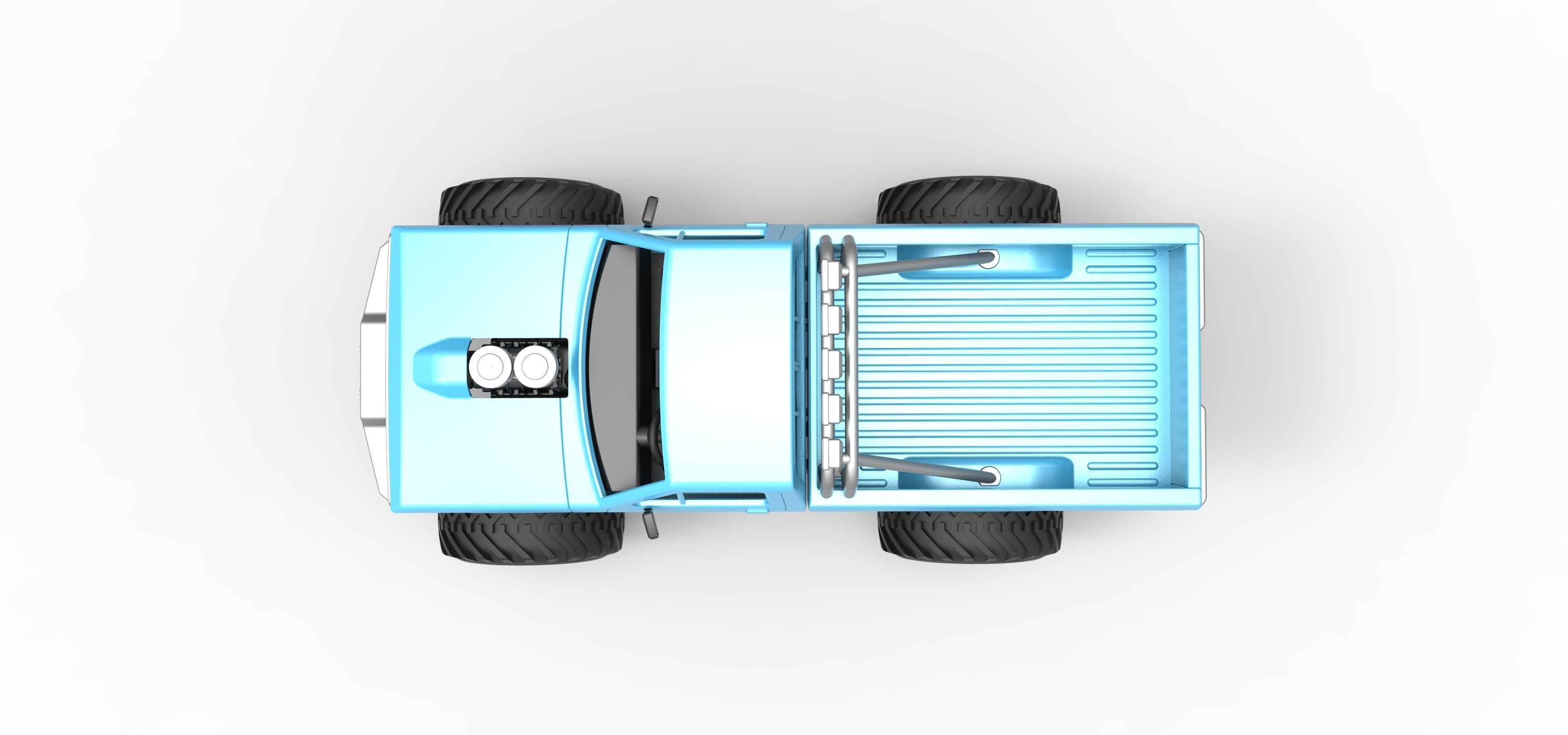 Vintage Monster Truck Scale 1 to 25 3D print model_10