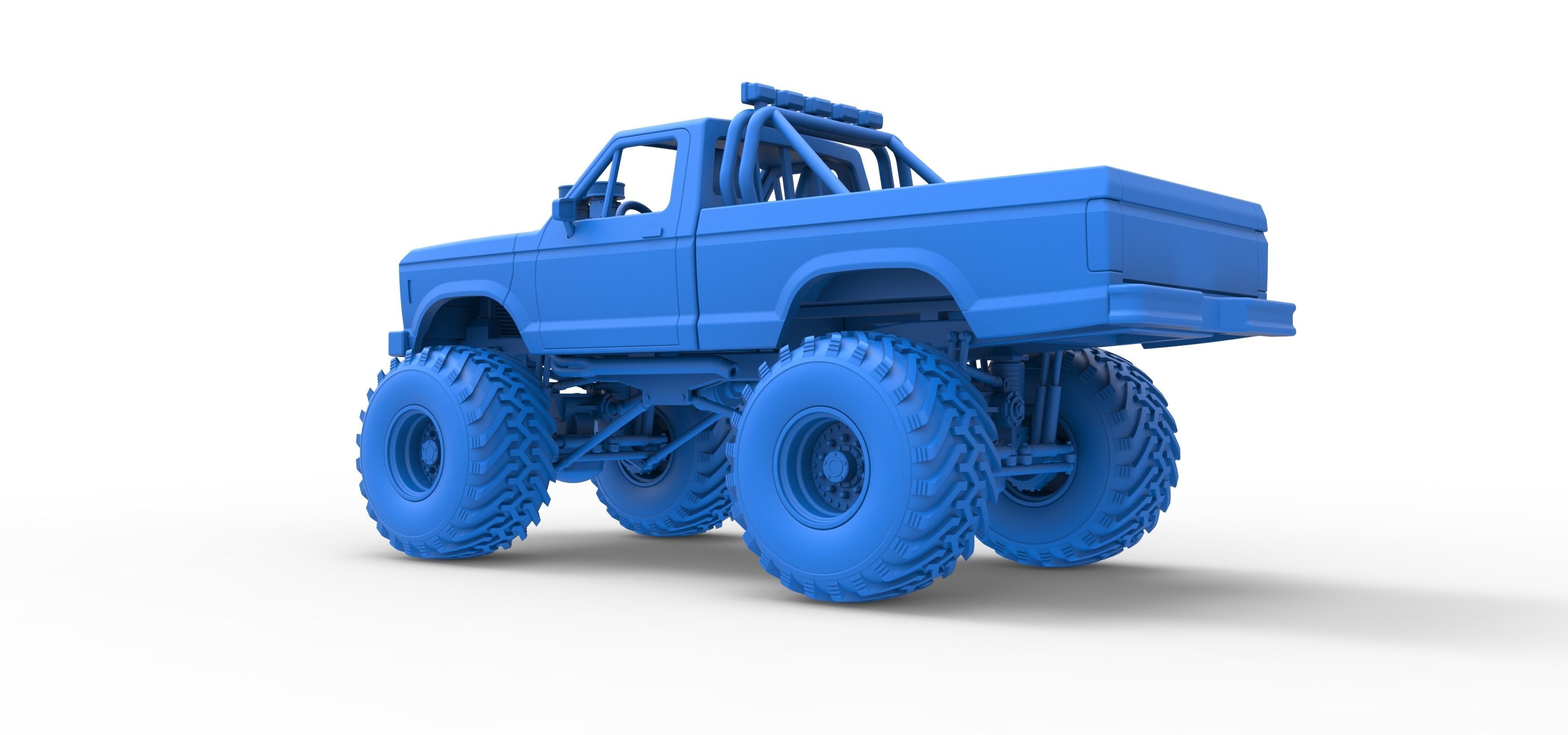 Vintage Monster Truck Scale 1 to 25 3D print model_29