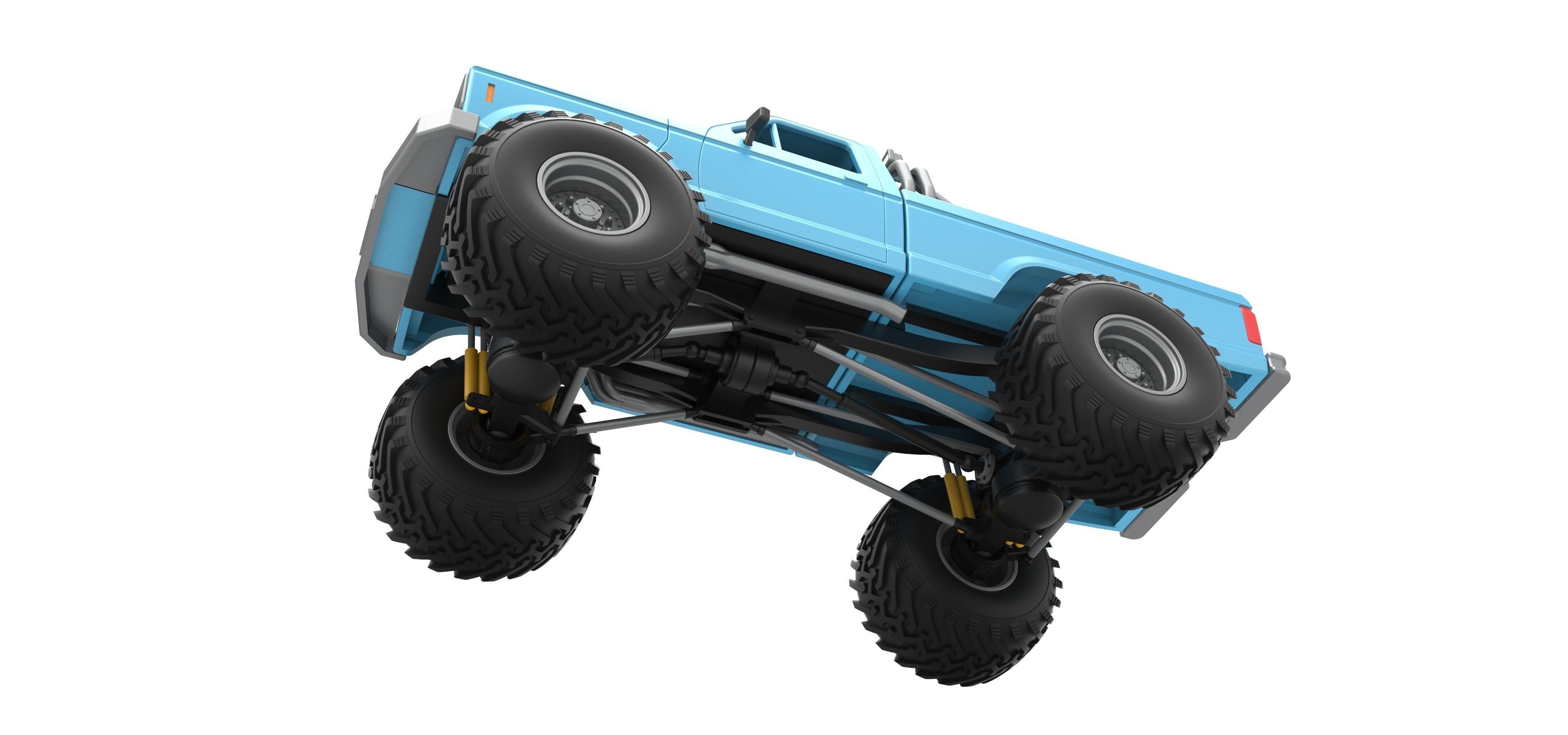 Vintage Monster Truck Scale 1 to 25 3D print model_3
