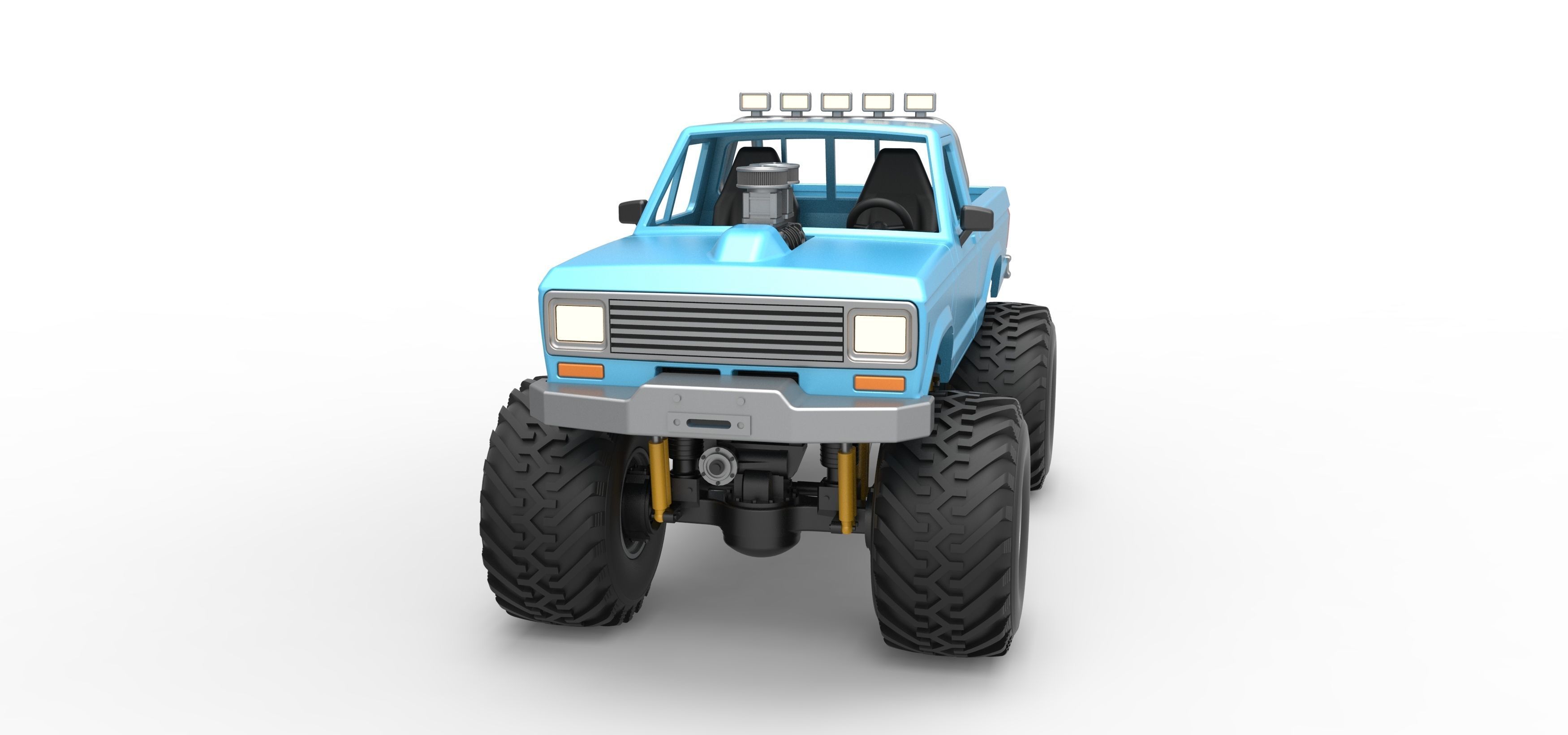 Vintage Monster Truck Scale 1 to 25 3D print model_4