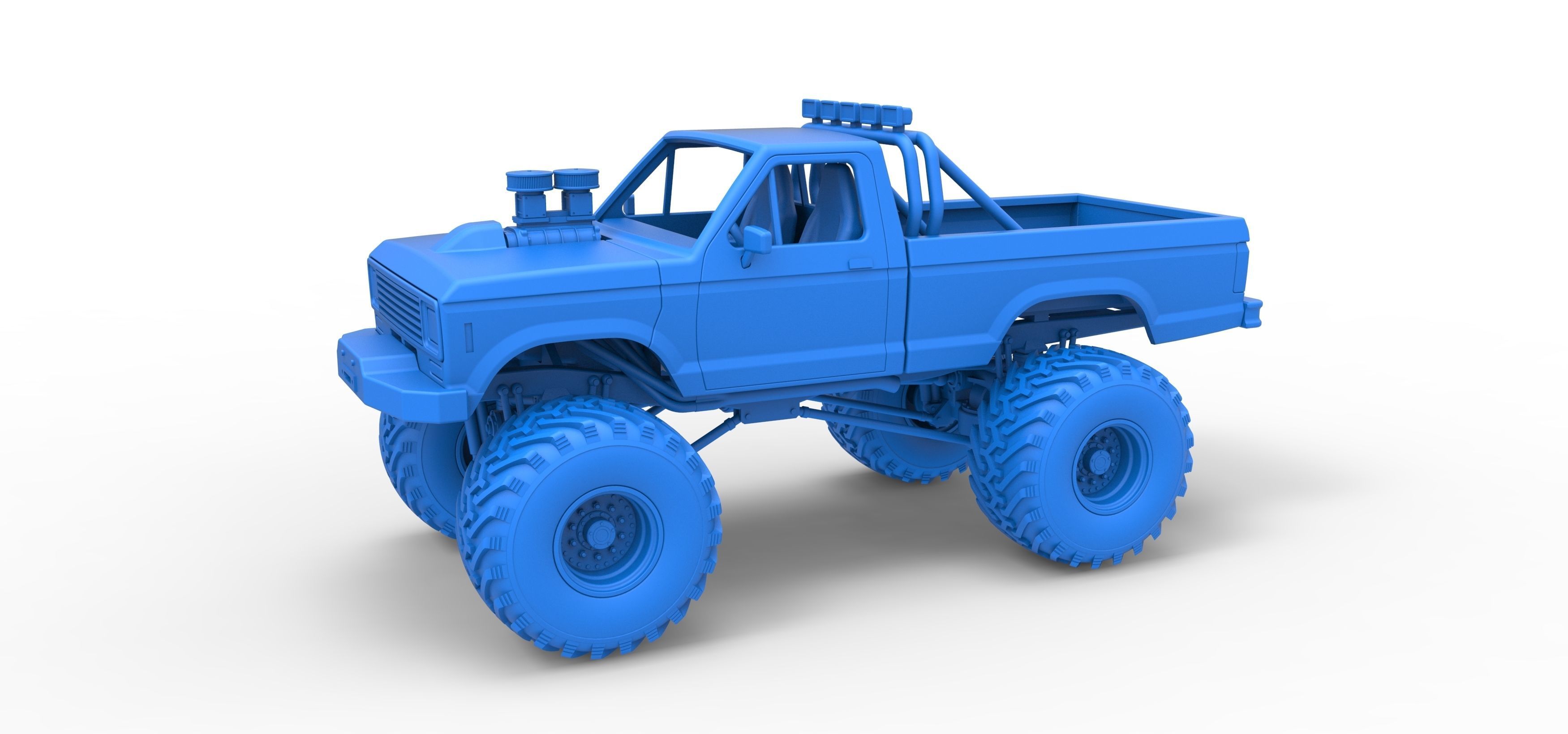 Vintage Monster Truck Scale 1 to 25 3D print model_17
