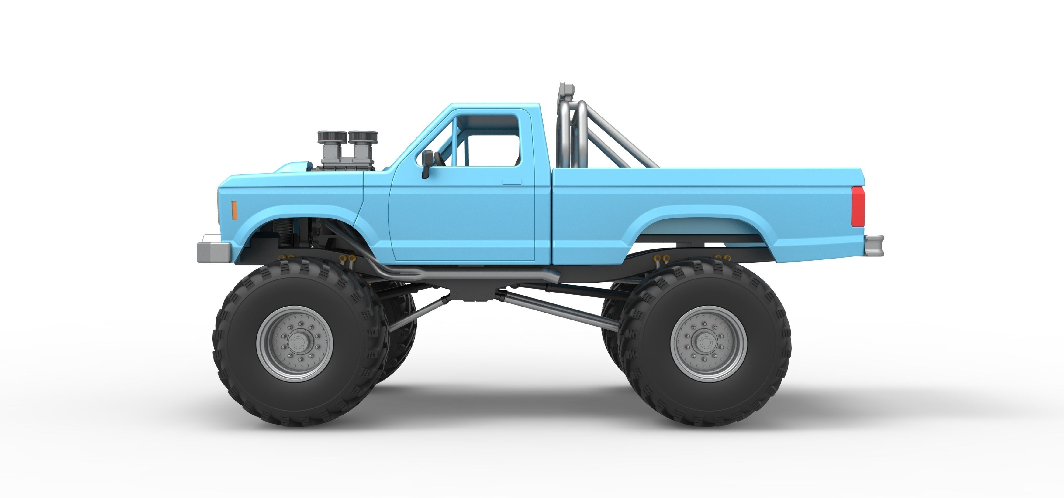 Vintage Monster Truck Scale 1 to 25 3D print model_8