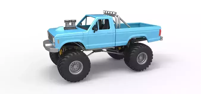 Vintage Monster Truck Scale 1 to 25 3D print model Vintage Monster Truck Scale 1 to 25 3D print model