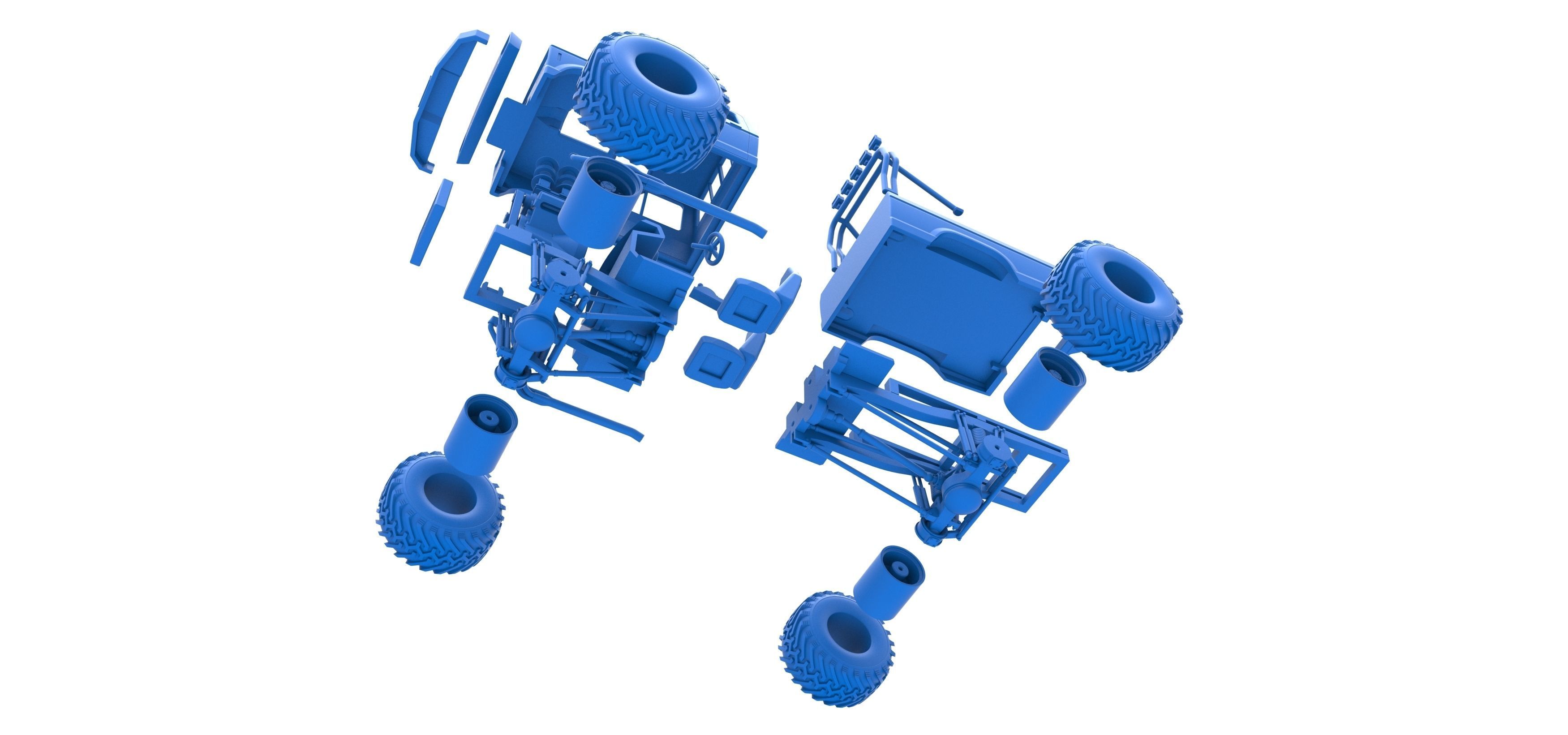 Vintage Monster Truck Scale 1 to 25 3D print model_36