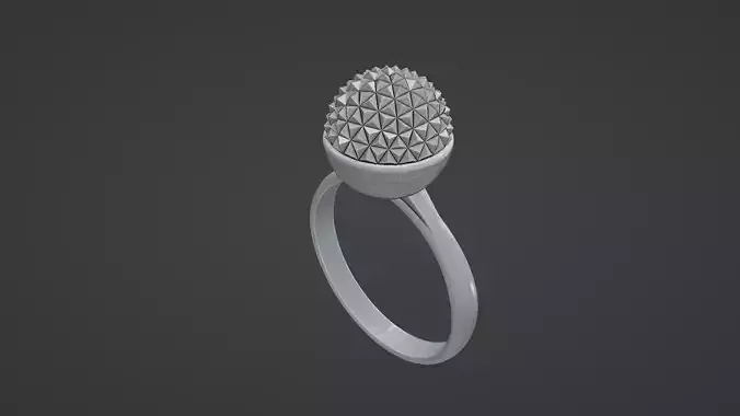 ladies dome ball sphere ring 3D print model