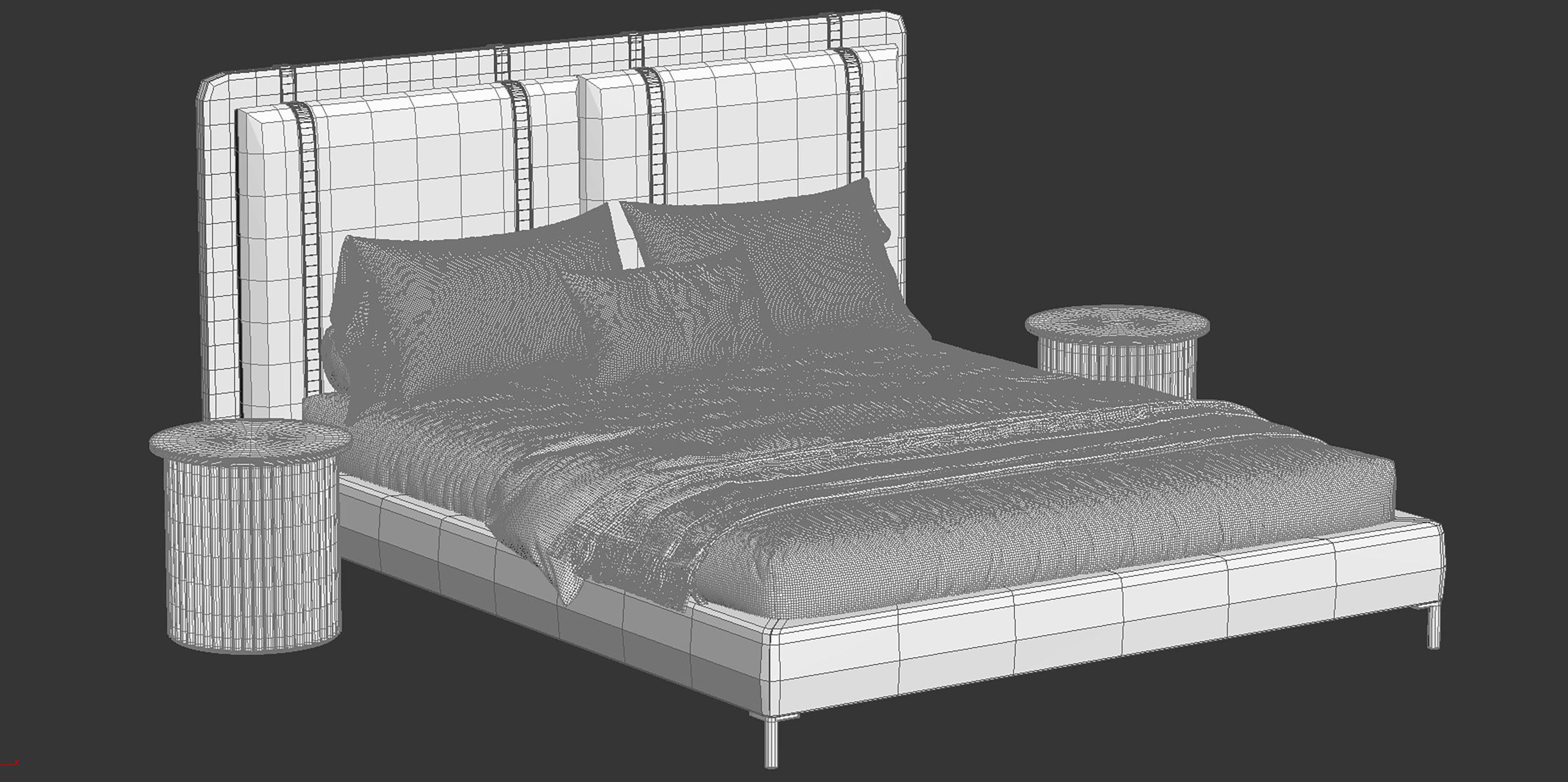 Figaro Headboard bed 3D model_17