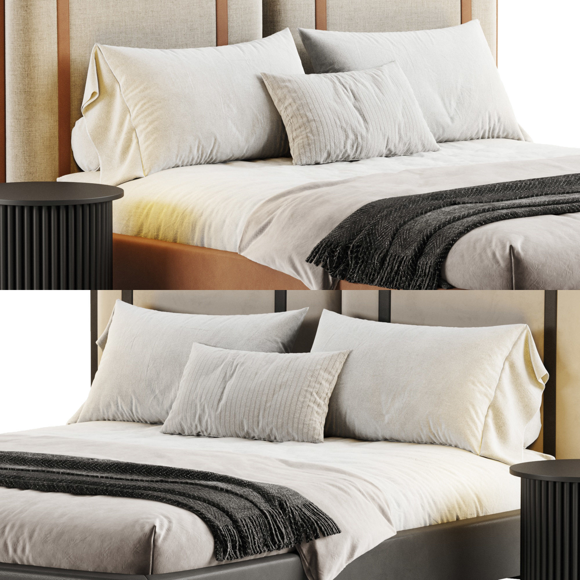 Figaro Headboard bed 3D model_5