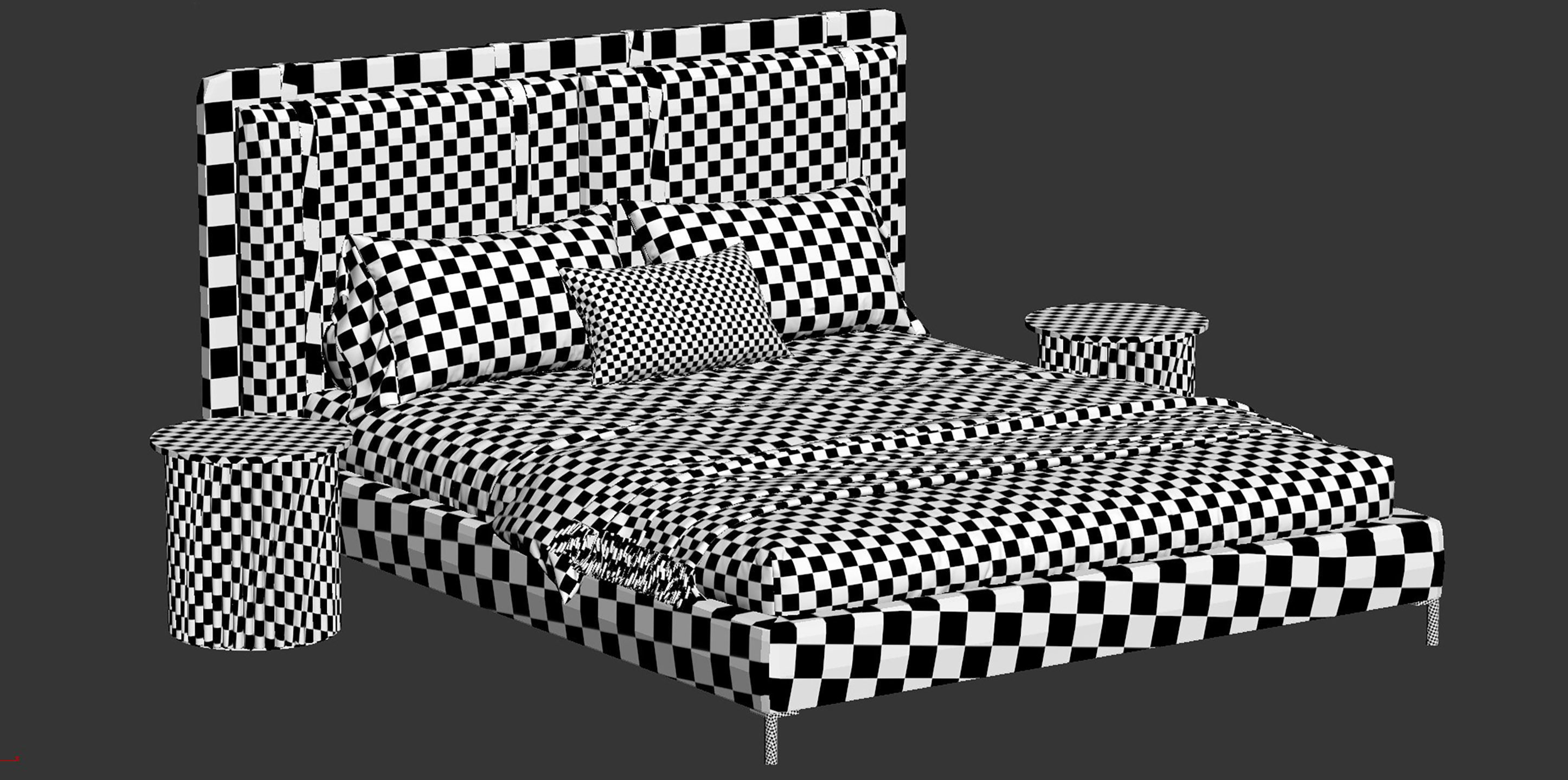 Figaro Headboard bed 3D model_14