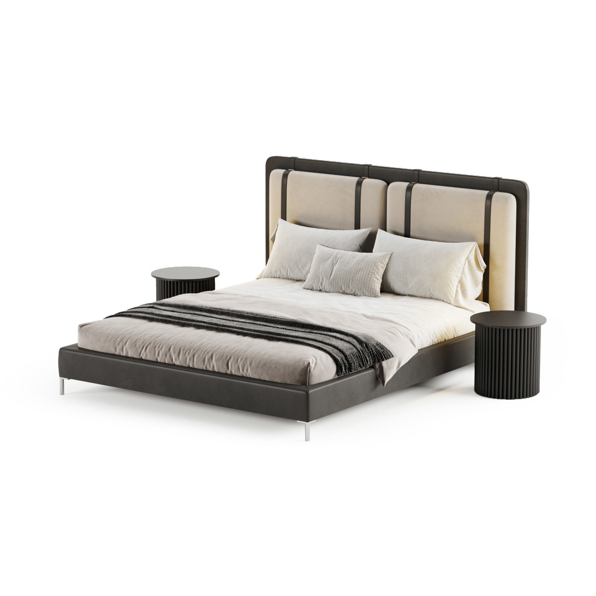 Figaro Headboard bed 3D model_8