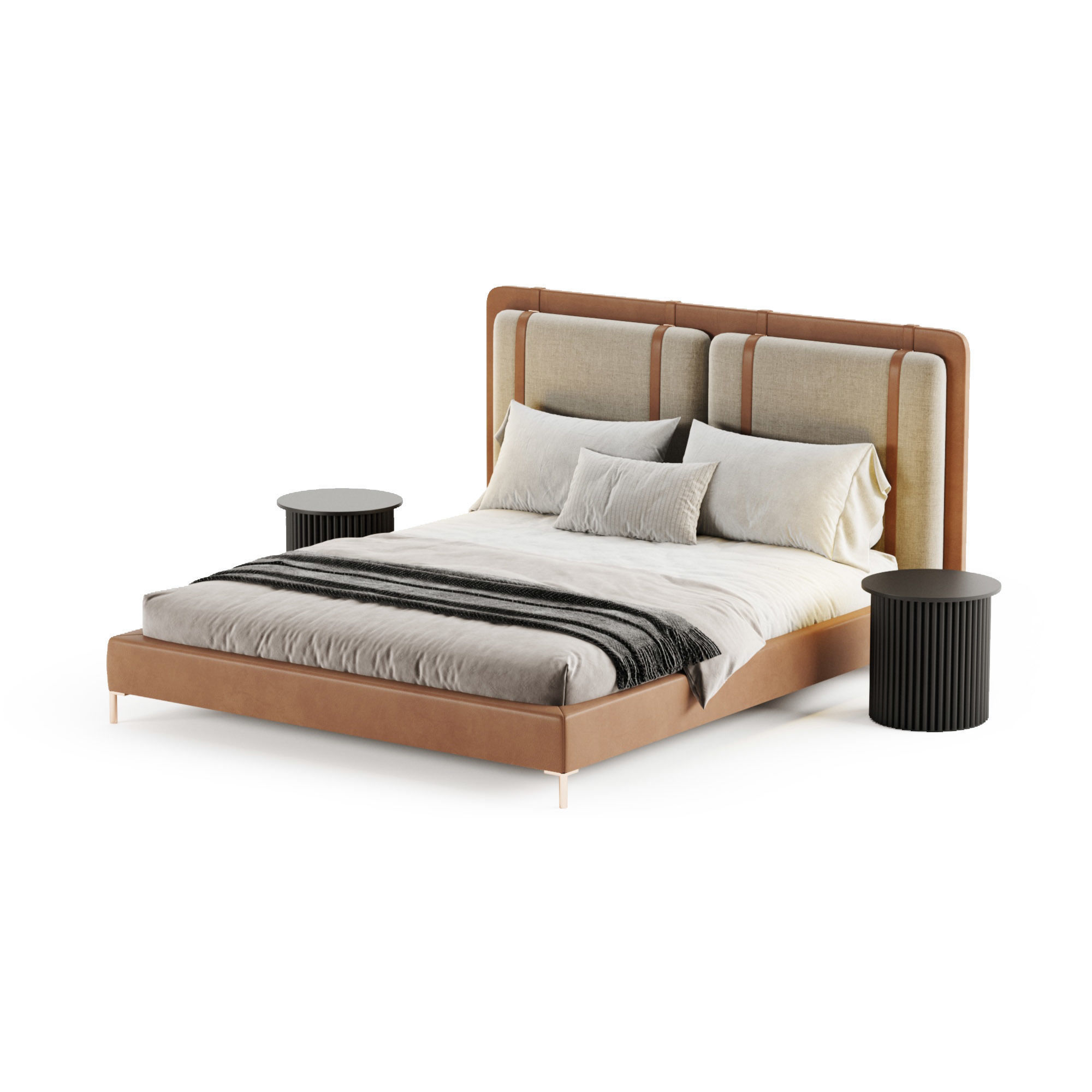 Figaro Headboard bed 3D model_11