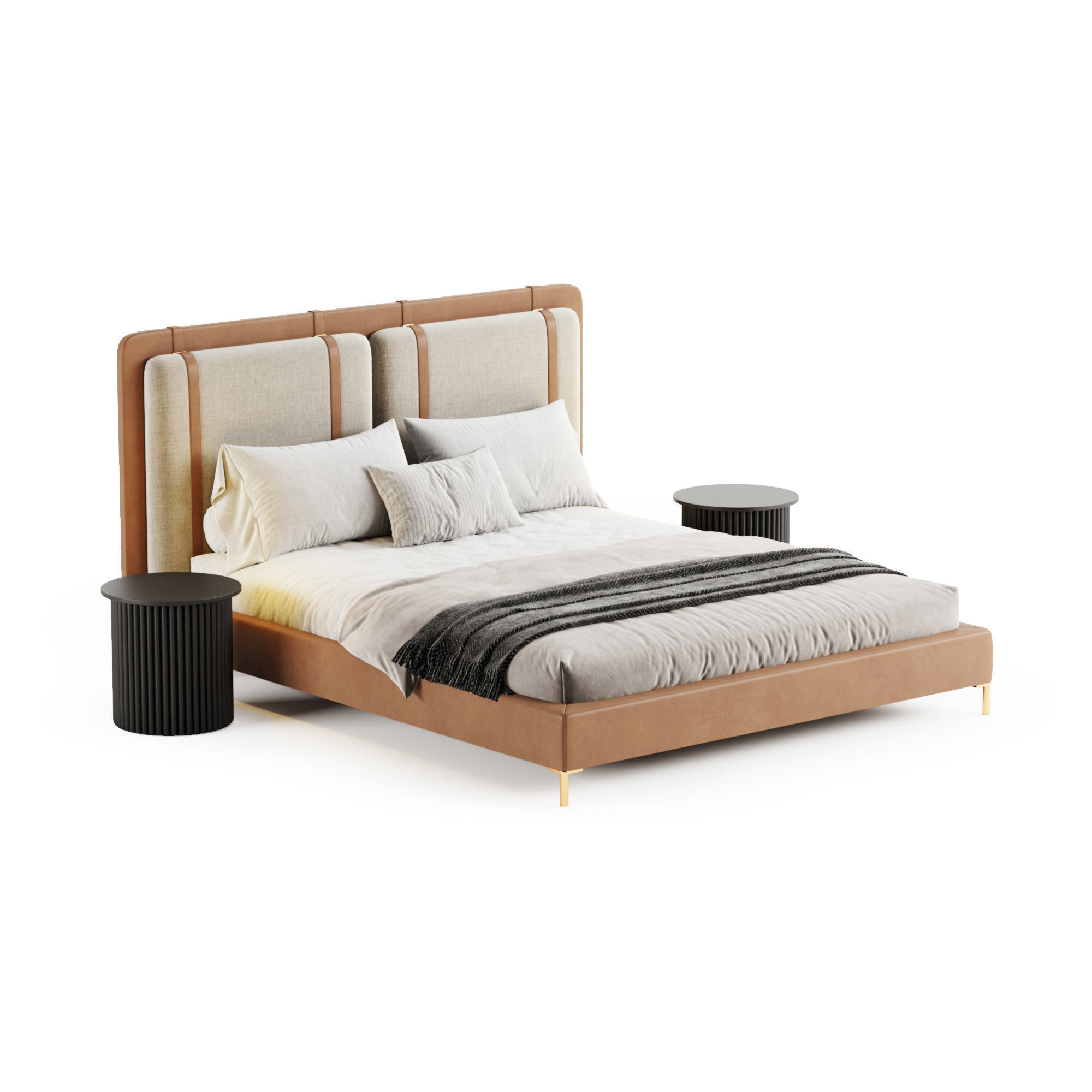 Figaro Headboard bed 3D model_6