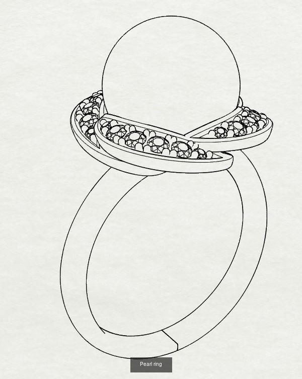 PEARL-RING-EARRING-PANDENT 3D Model Collection_3