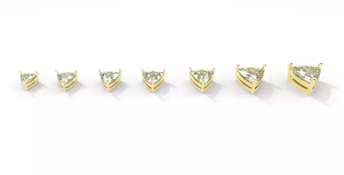 Trillion Cut Stone Setting Collection  Chaton 3D print model