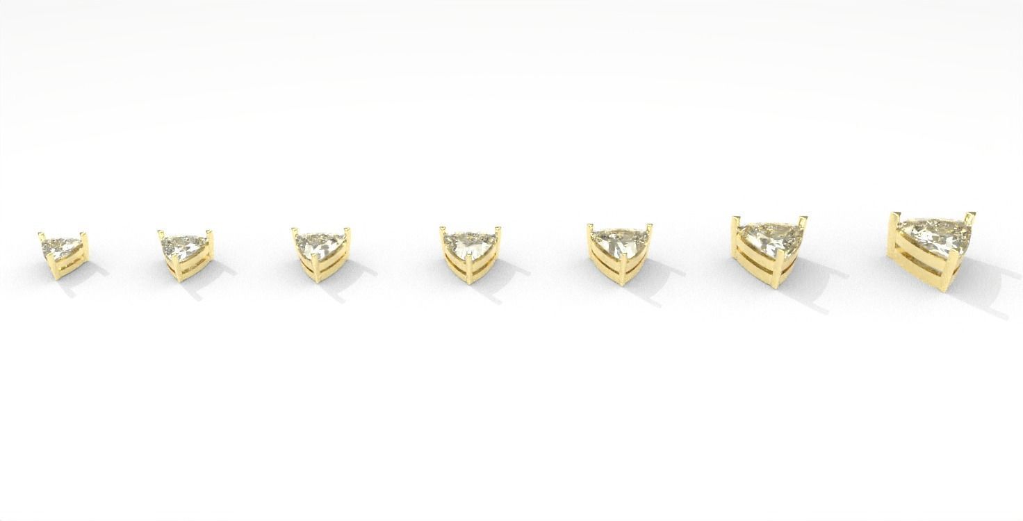 Trillion Cut Stone Setting Collection  Chaton 3D print model_3