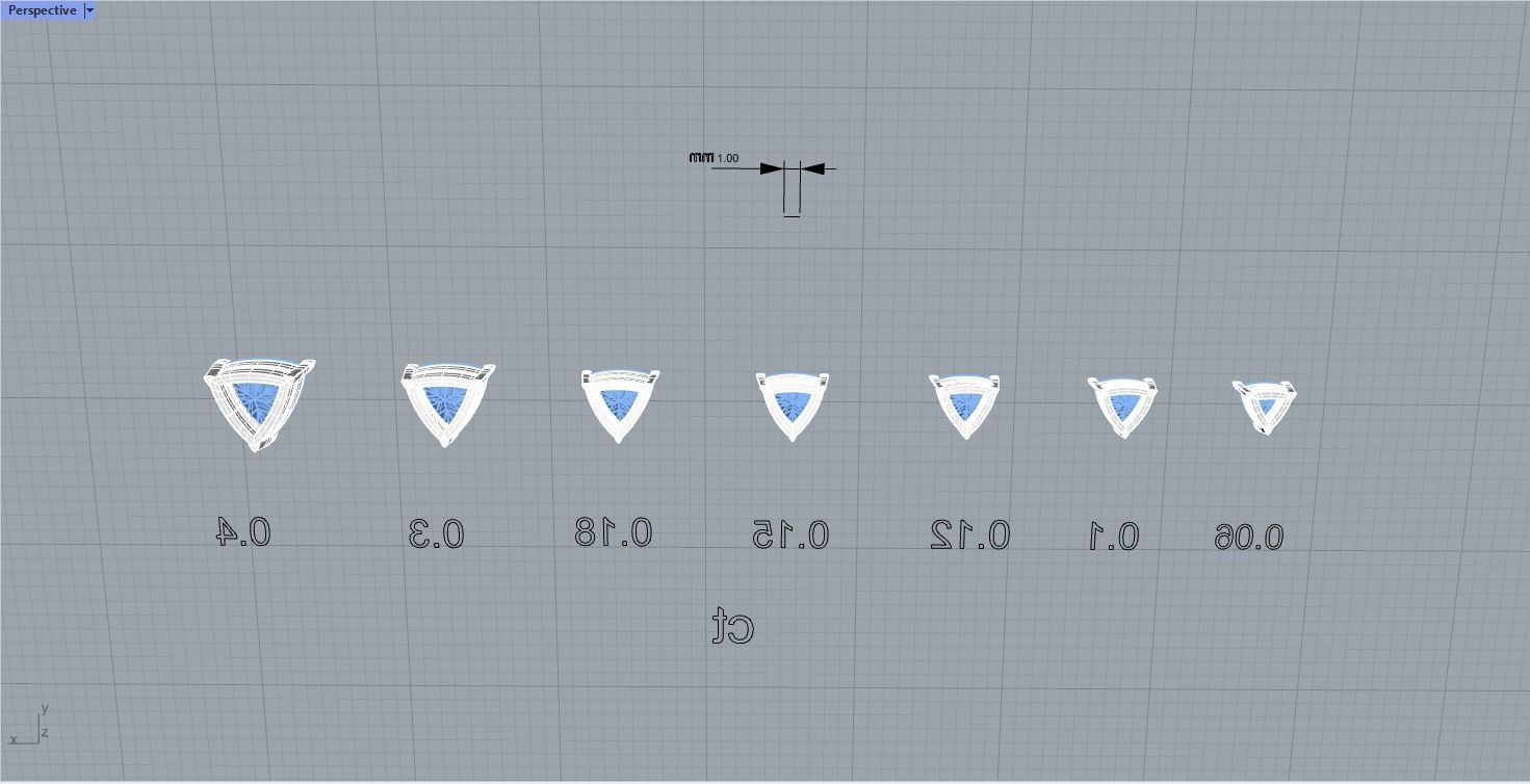 Trillion Cut Stone Setting Collection  Chaton 3D print model_7