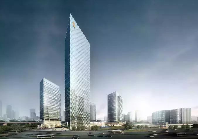 3Dmax fashion city commercial square building 273