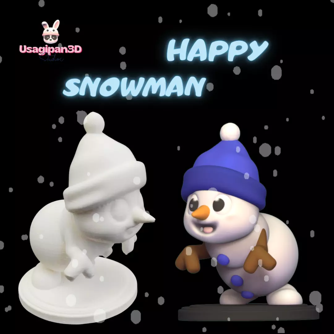 Happy Snowman 3D print model_0