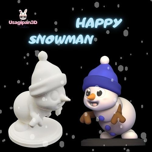 Happy Snowman 3D print model