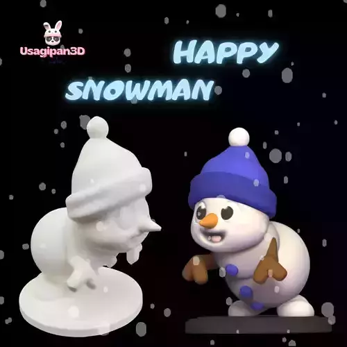 Happy Snowman 3D print model