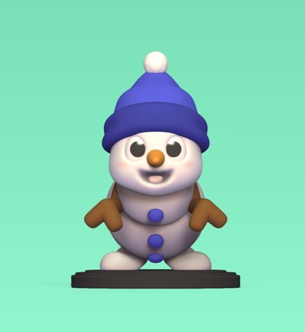 Happy Snowman 3D print model_2