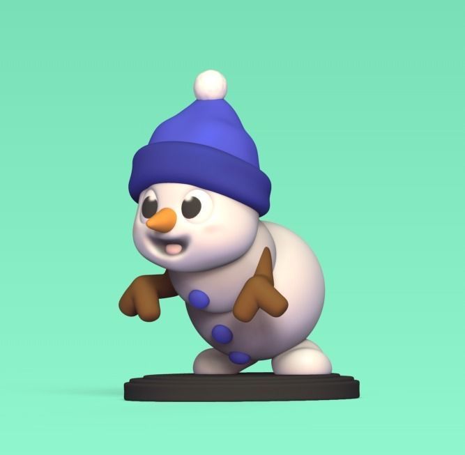 Happy Snowman 3D print model_1