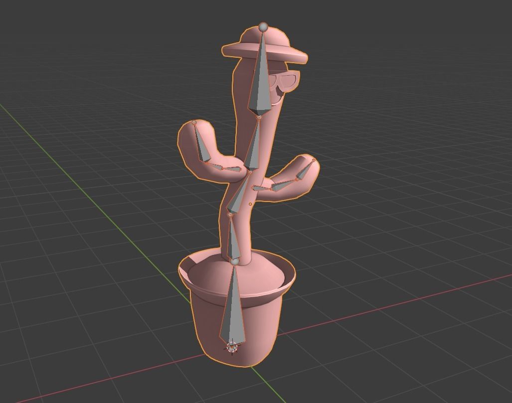 Dancing Cactus Low-poly 3D model_6