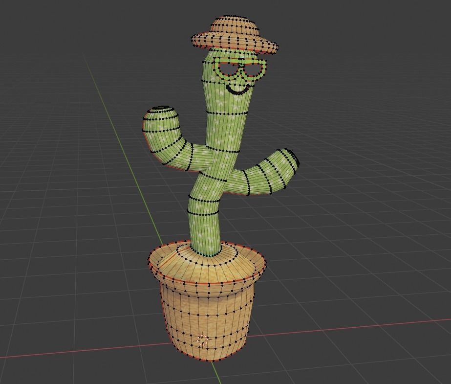 Dancing Cactus Low-poly 3D model_5