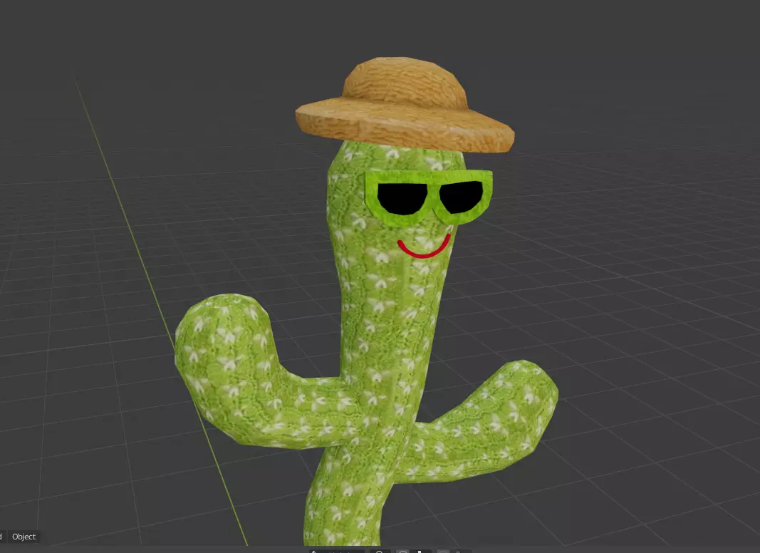 Dancing Cactus Low-poly 3D model_0