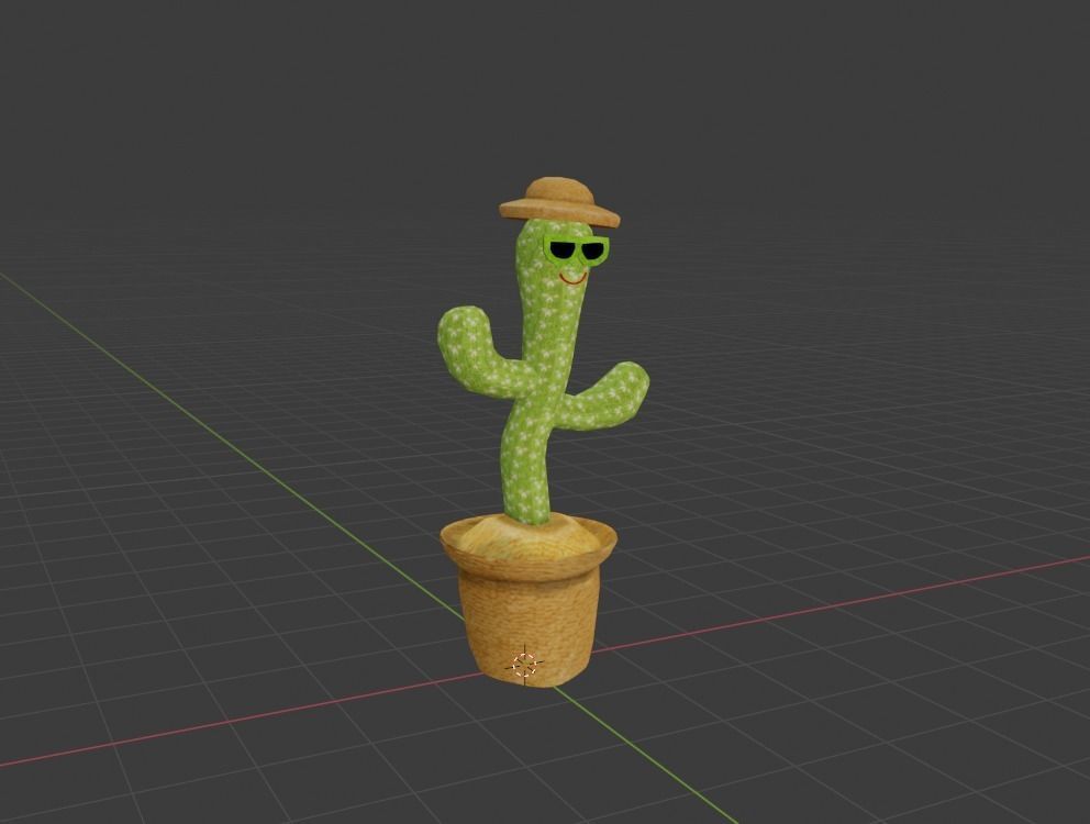 Dancing Cactus Low-poly 3D model_2
