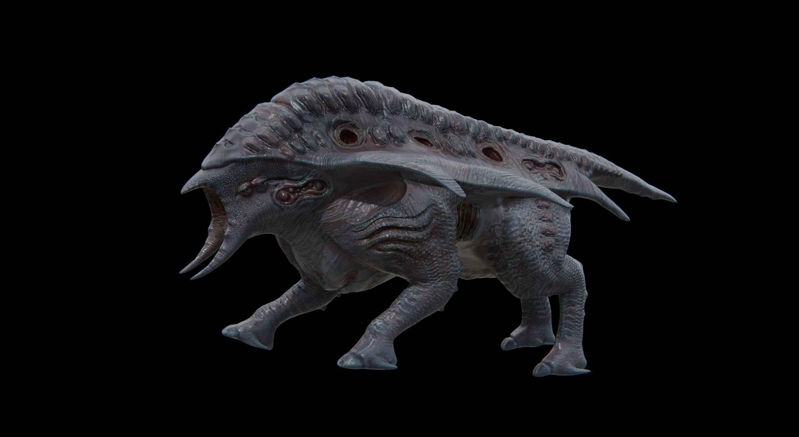 Behemoth Alien Creature Low-poly 3D model_7
