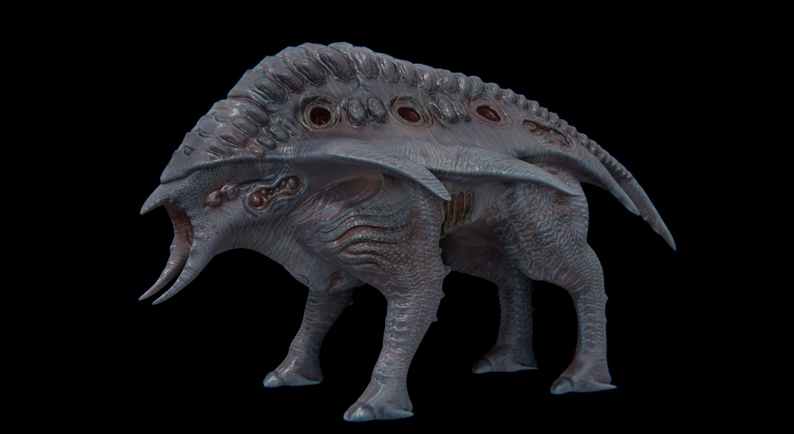 Behemoth Alien Creature Low-poly 3D model_16