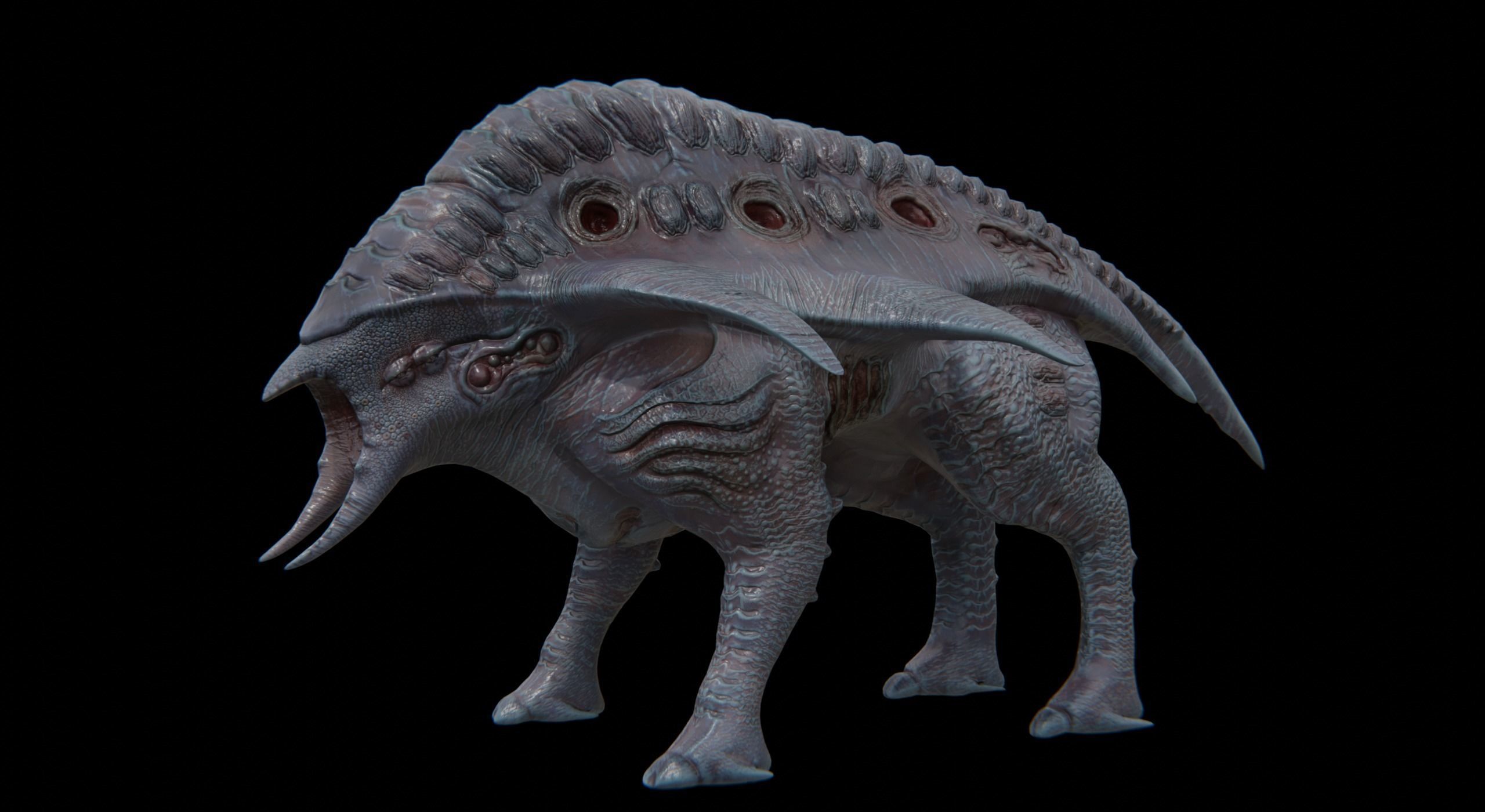 Behemoth Alien Creature Low-poly 3D model_15