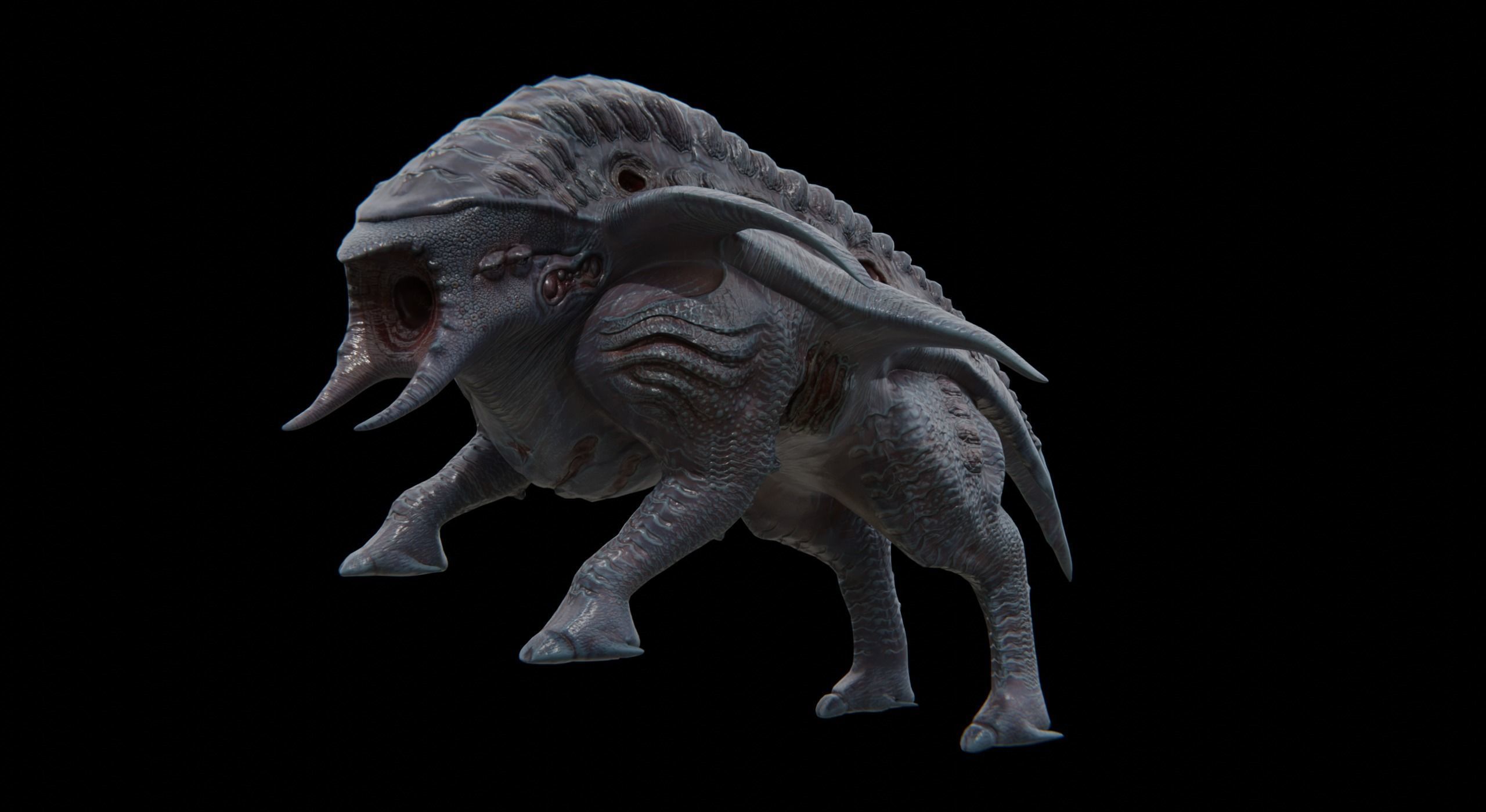 Behemoth Alien Creature Low-poly 3D model_13