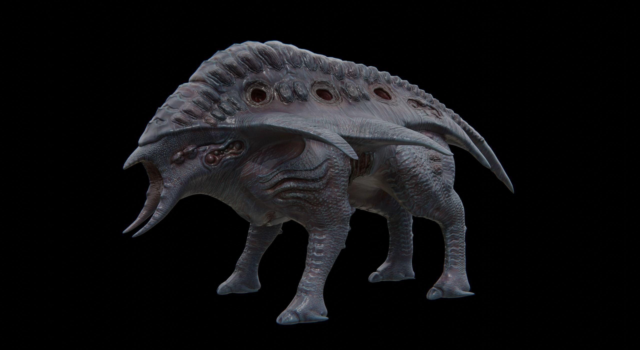 Behemoth Alien Creature Low-poly 3D model_11