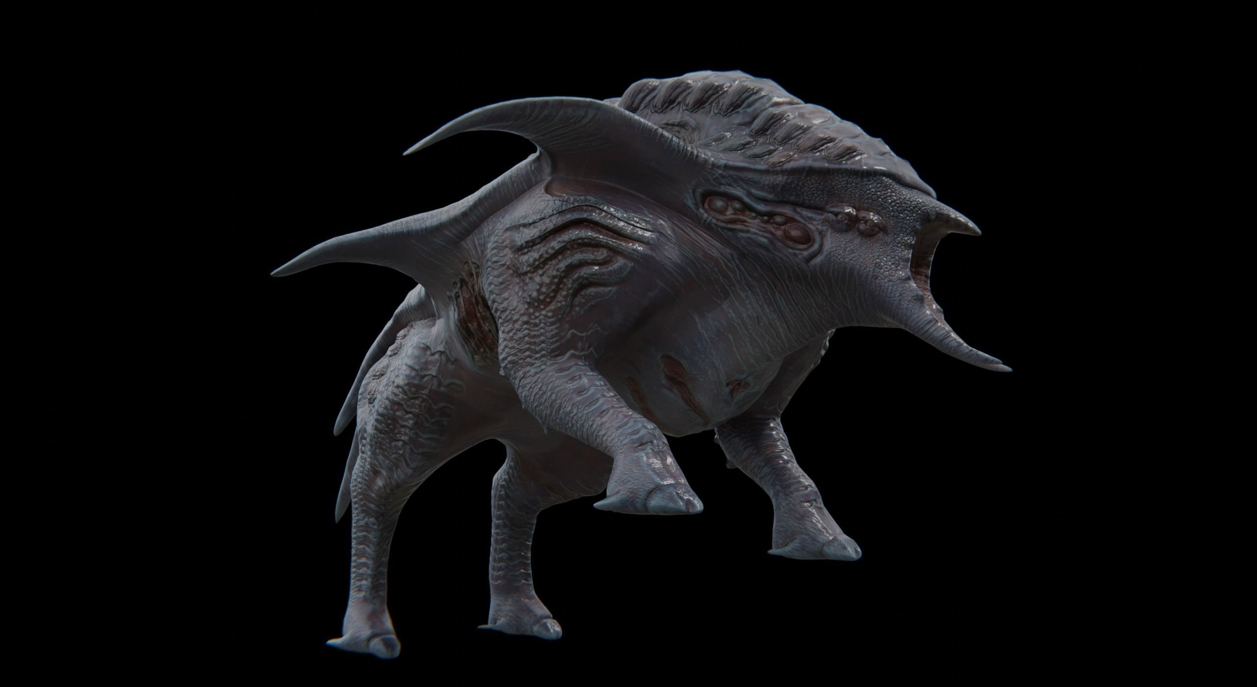 Behemoth Alien Creature Low-poly 3D model_14