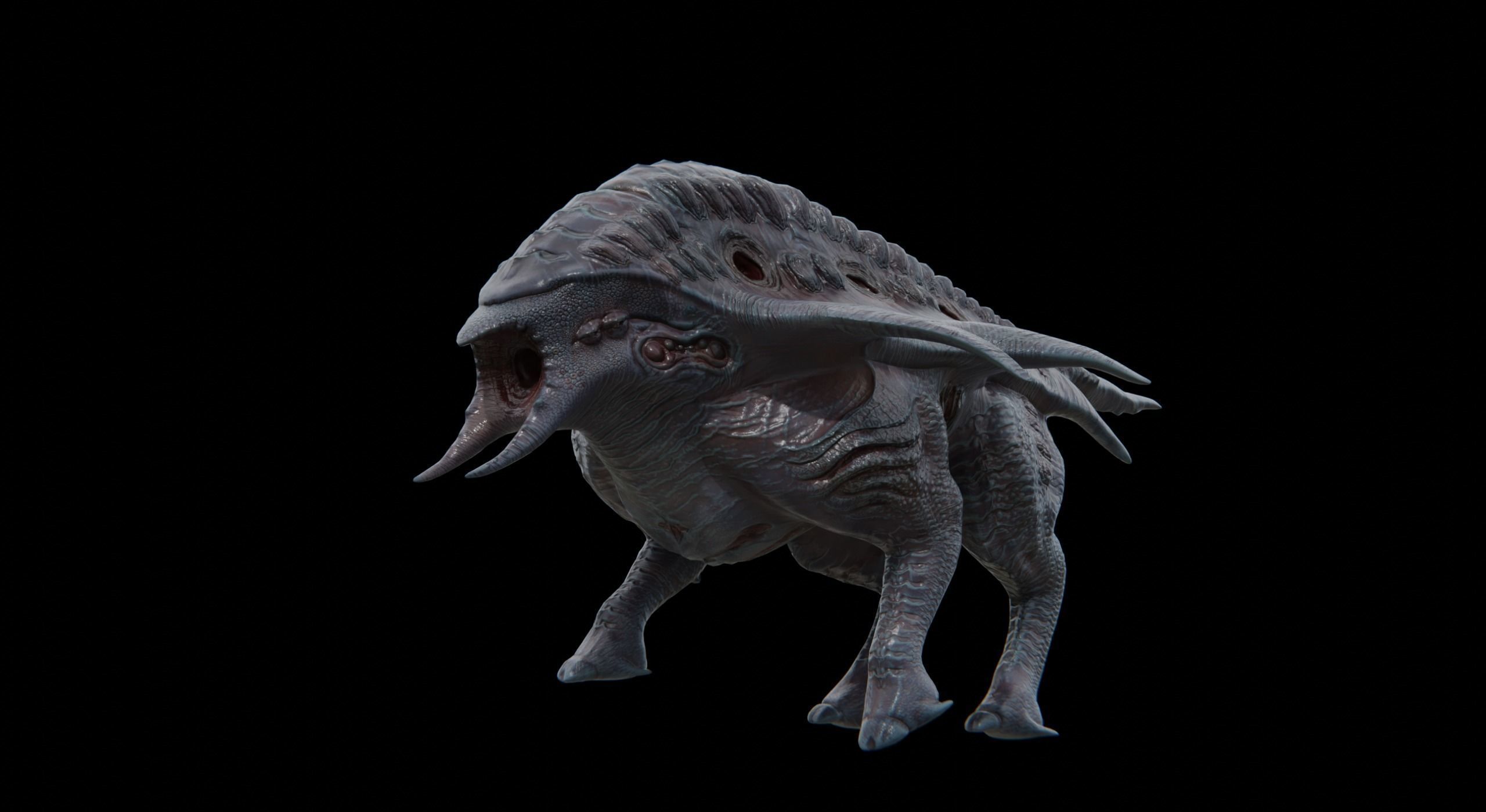 Behemoth Alien Creature Low-poly 3D model_10